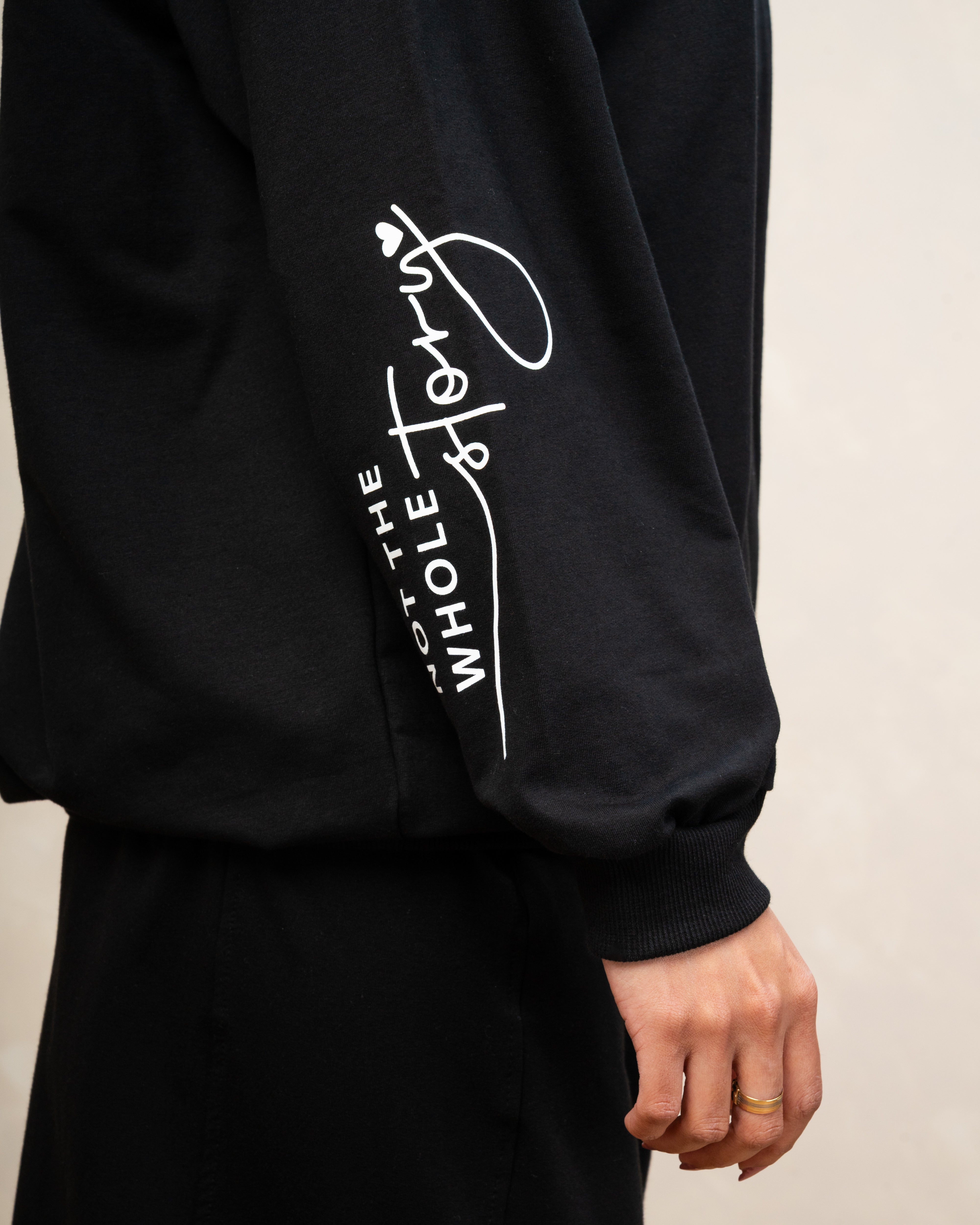 Text Print Sweatshirt - With Sleeve Detail