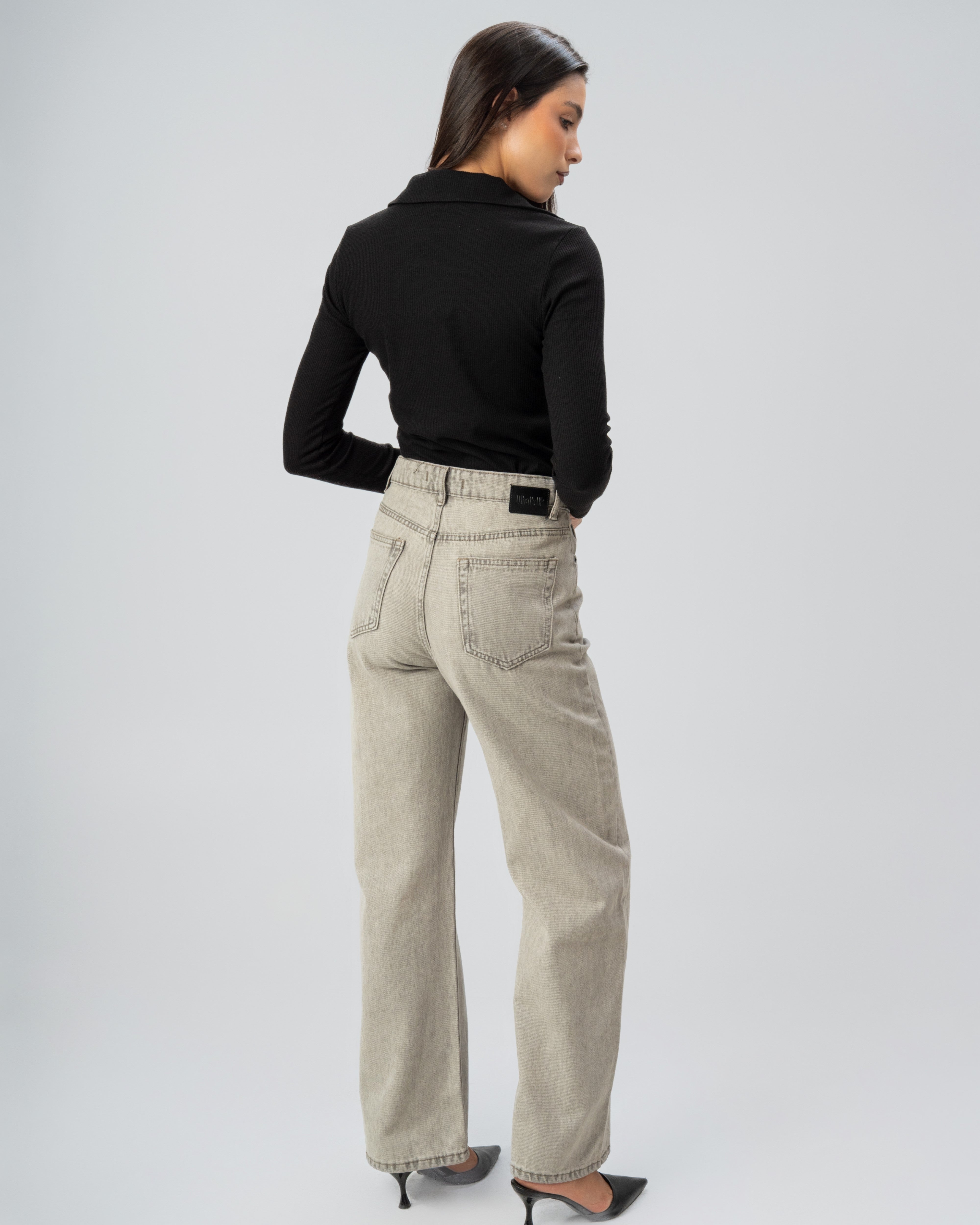 Plain Wide Leg - Denim Trouser