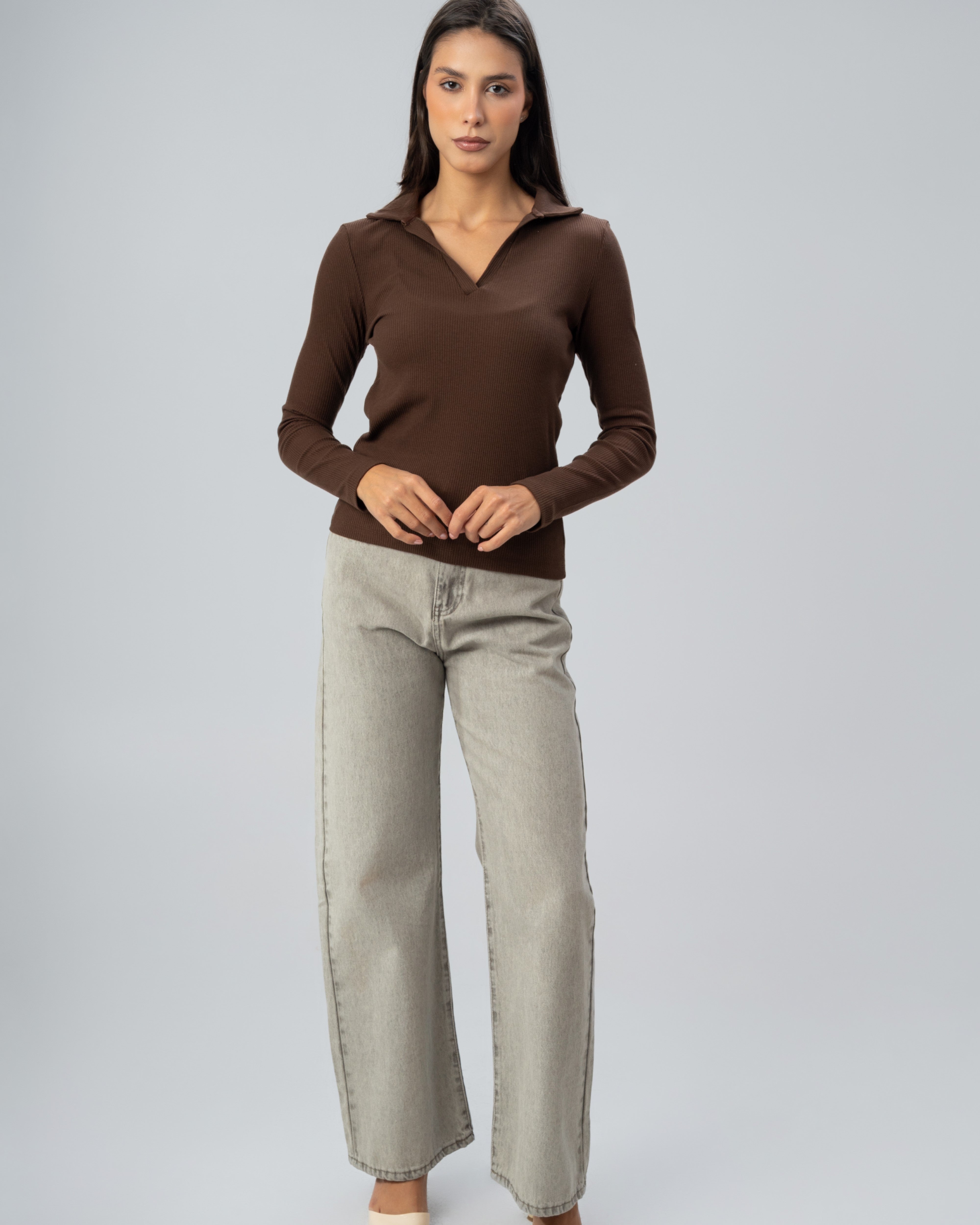 Basic Plain Crew Neck Top