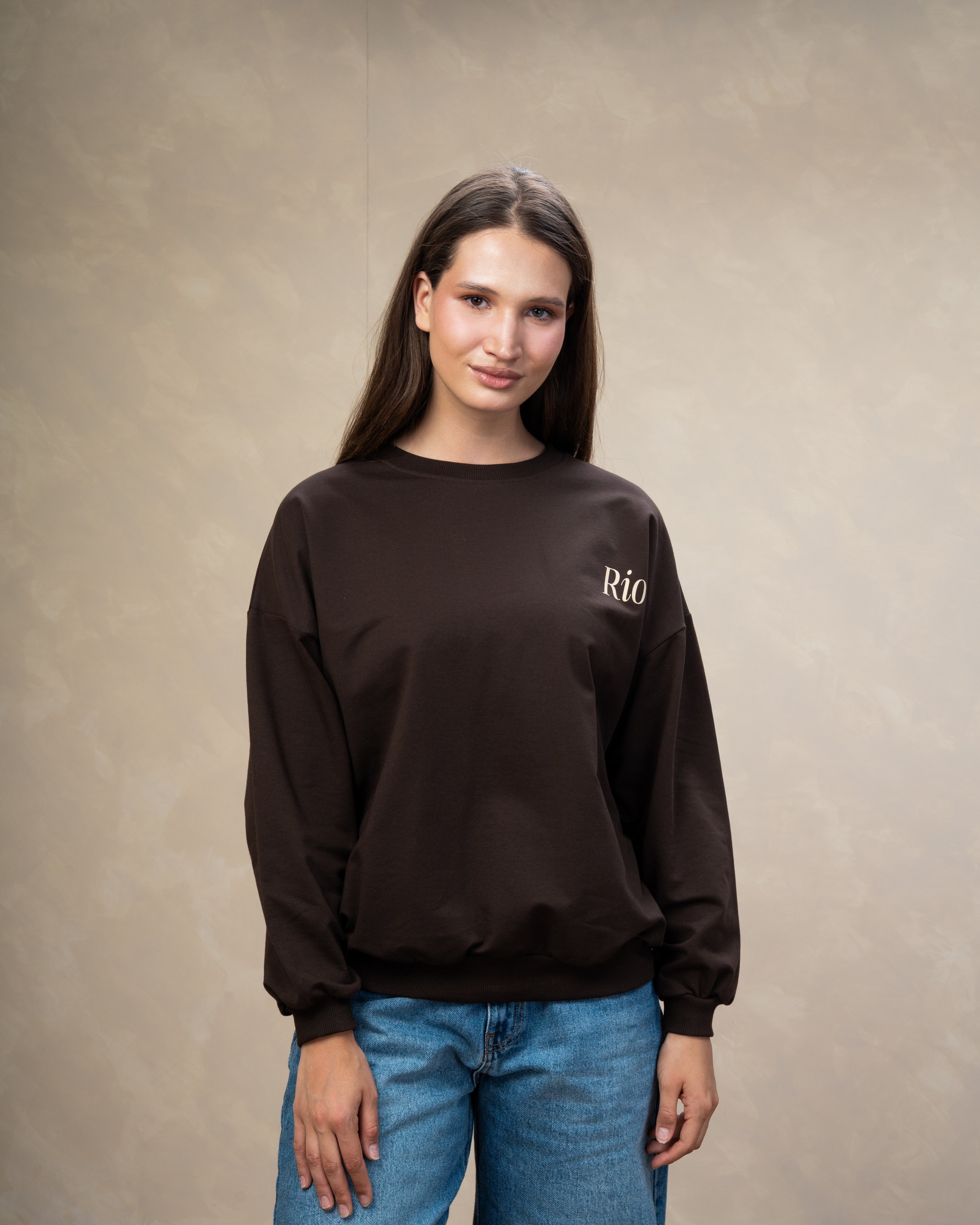 Floral Leaf Back Print Sweatshirt