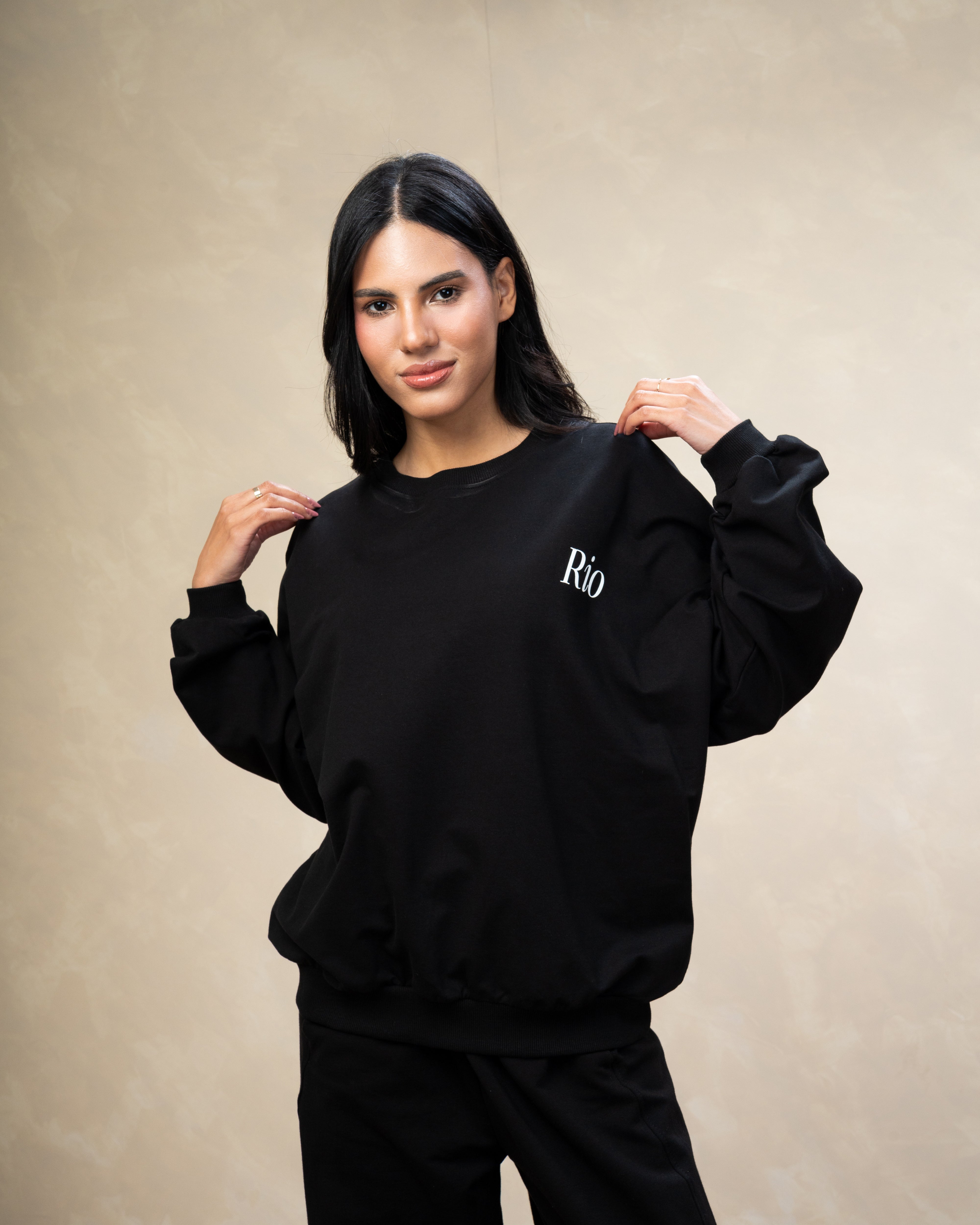 Floral Leaf Back Print Sweatshirt