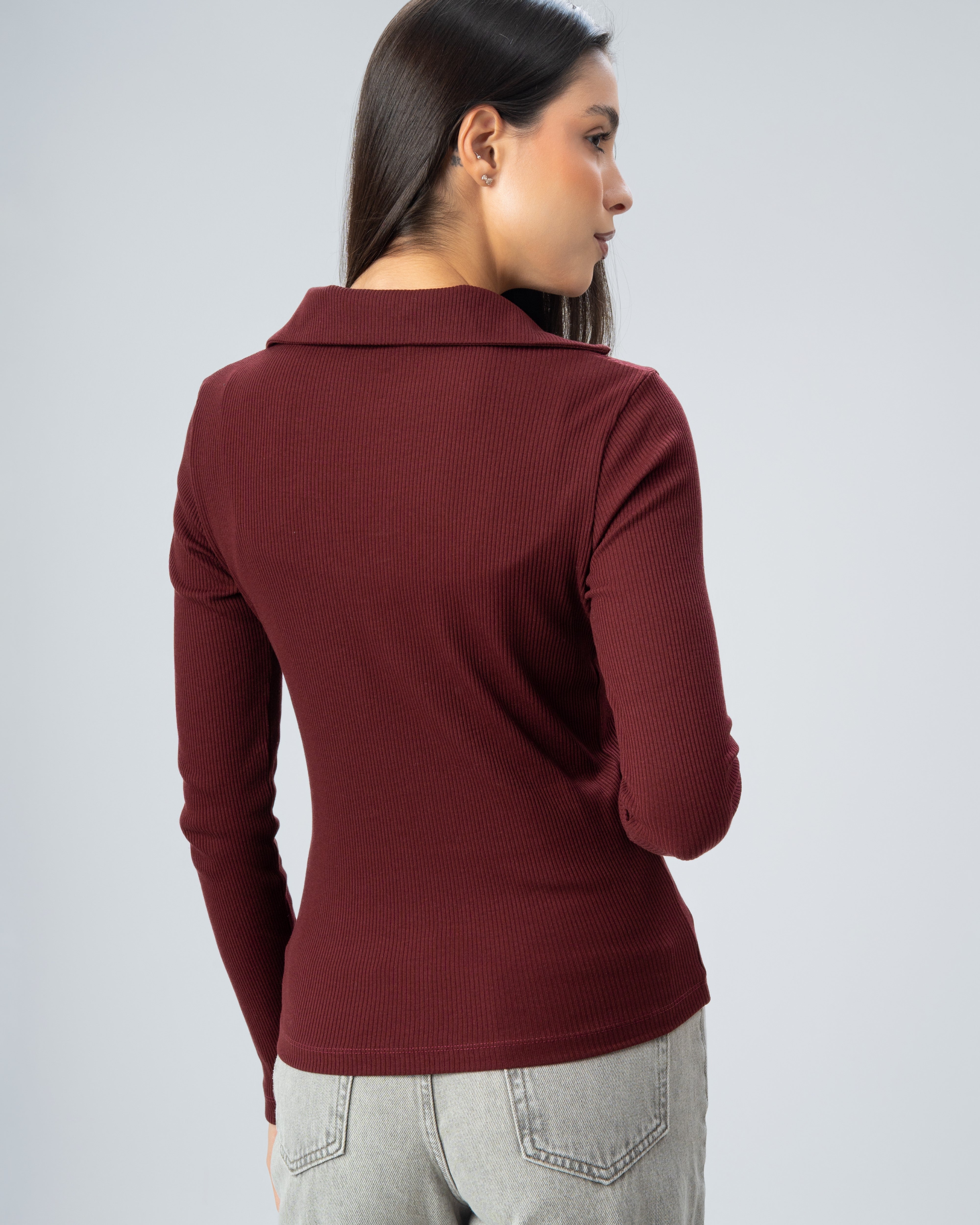 Basic Plain Crew Neck Top