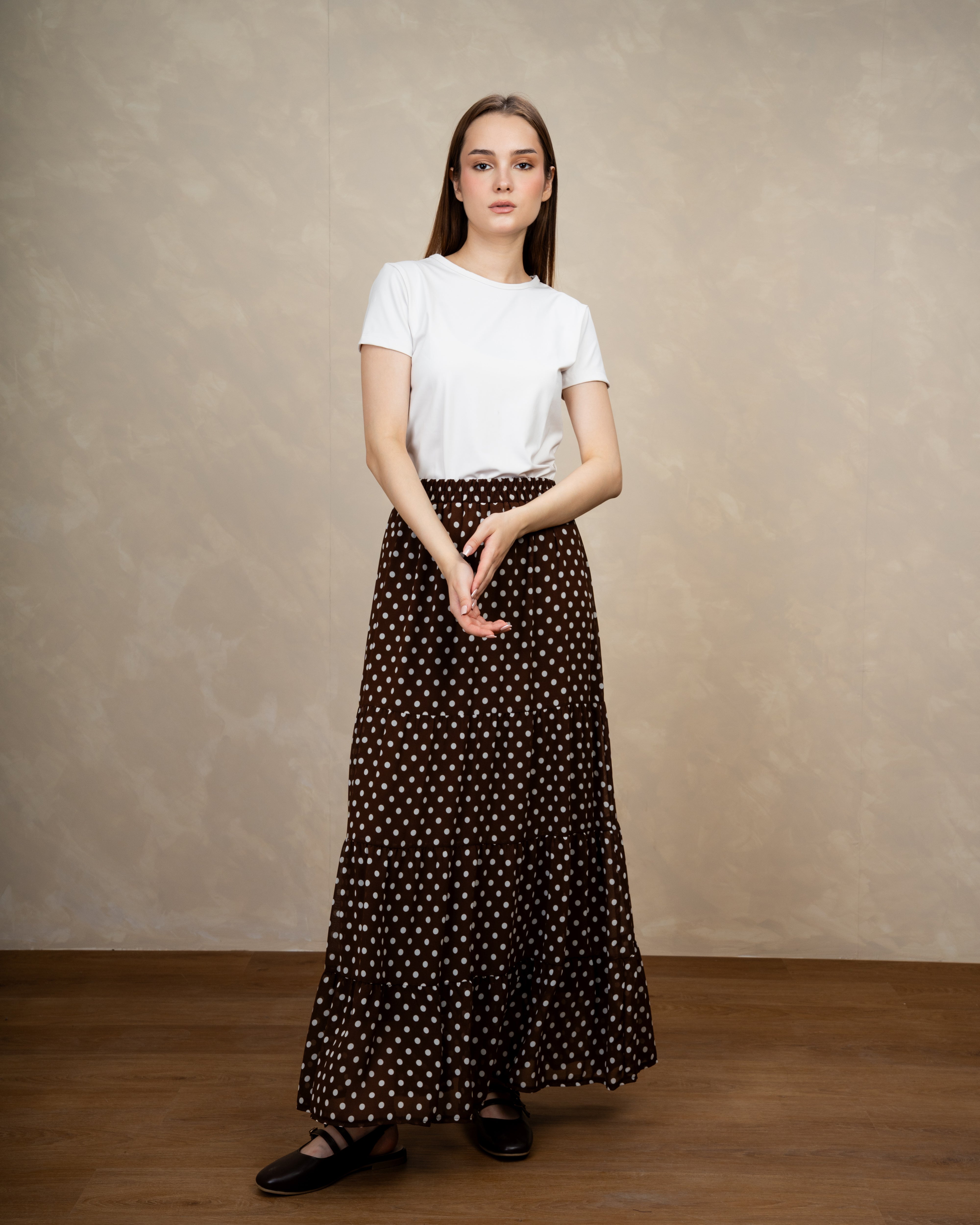 Long Polka Dot Skirt