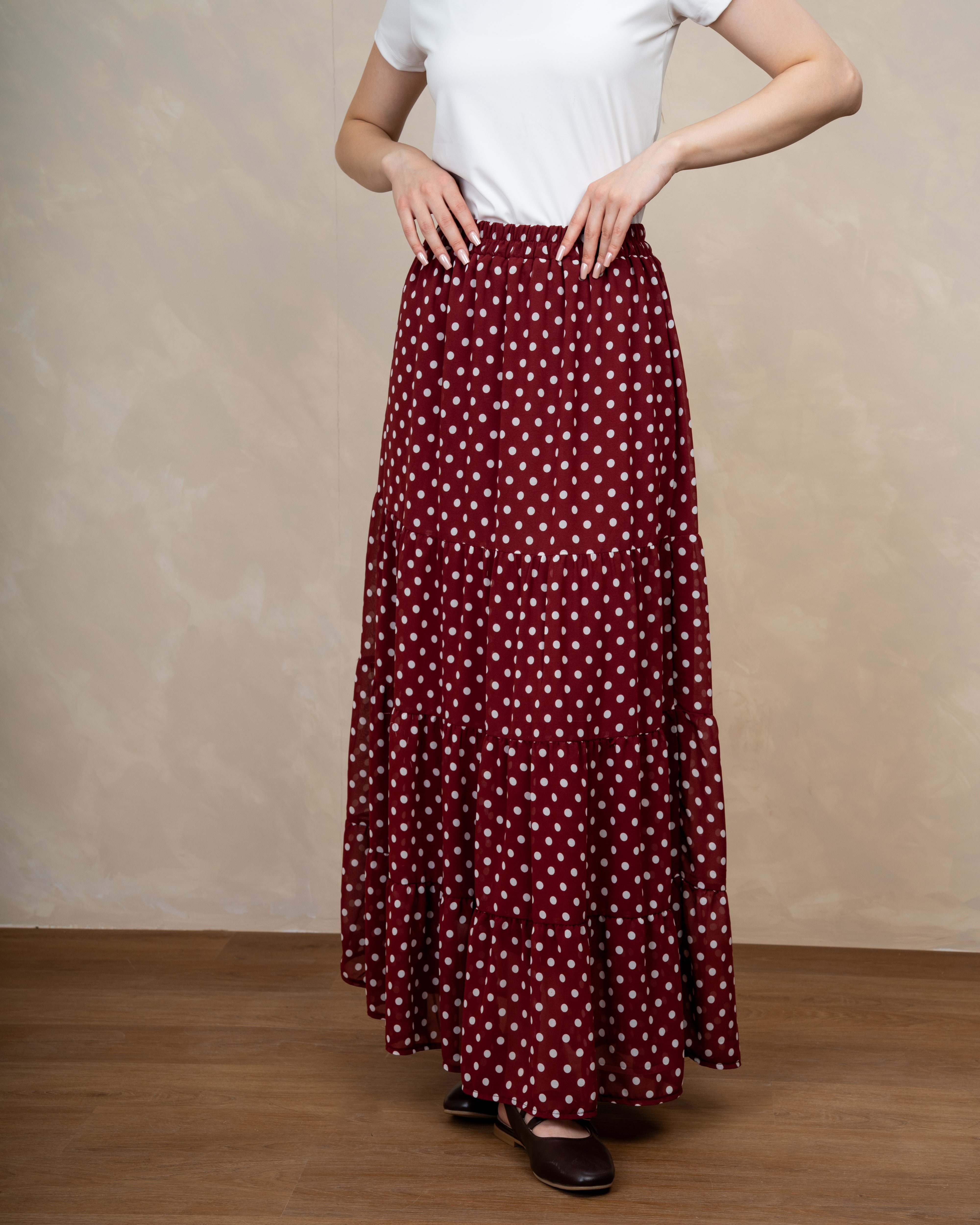 Long Polka Dot Skirt