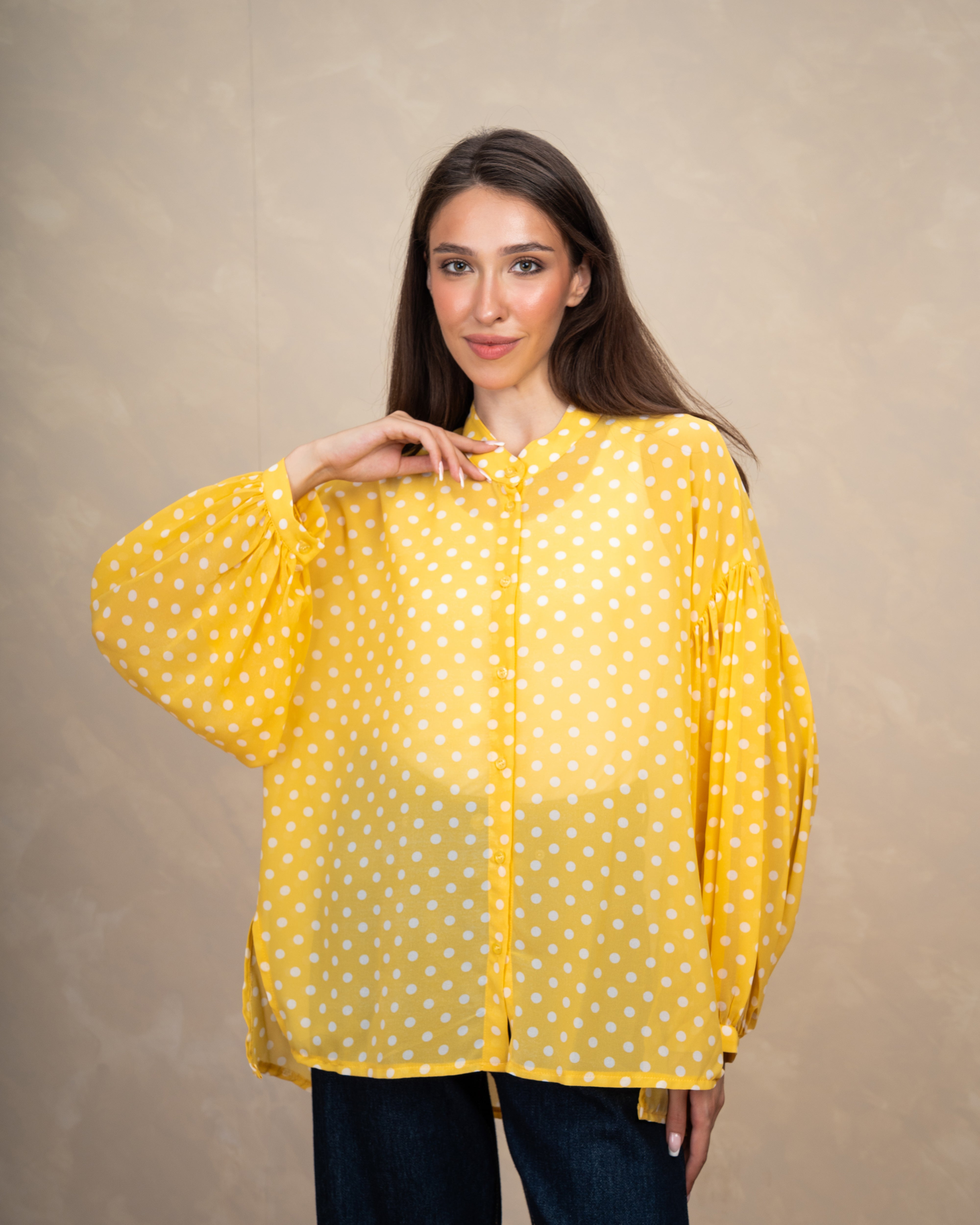 Long Polka Dot Shirt In Different Colors