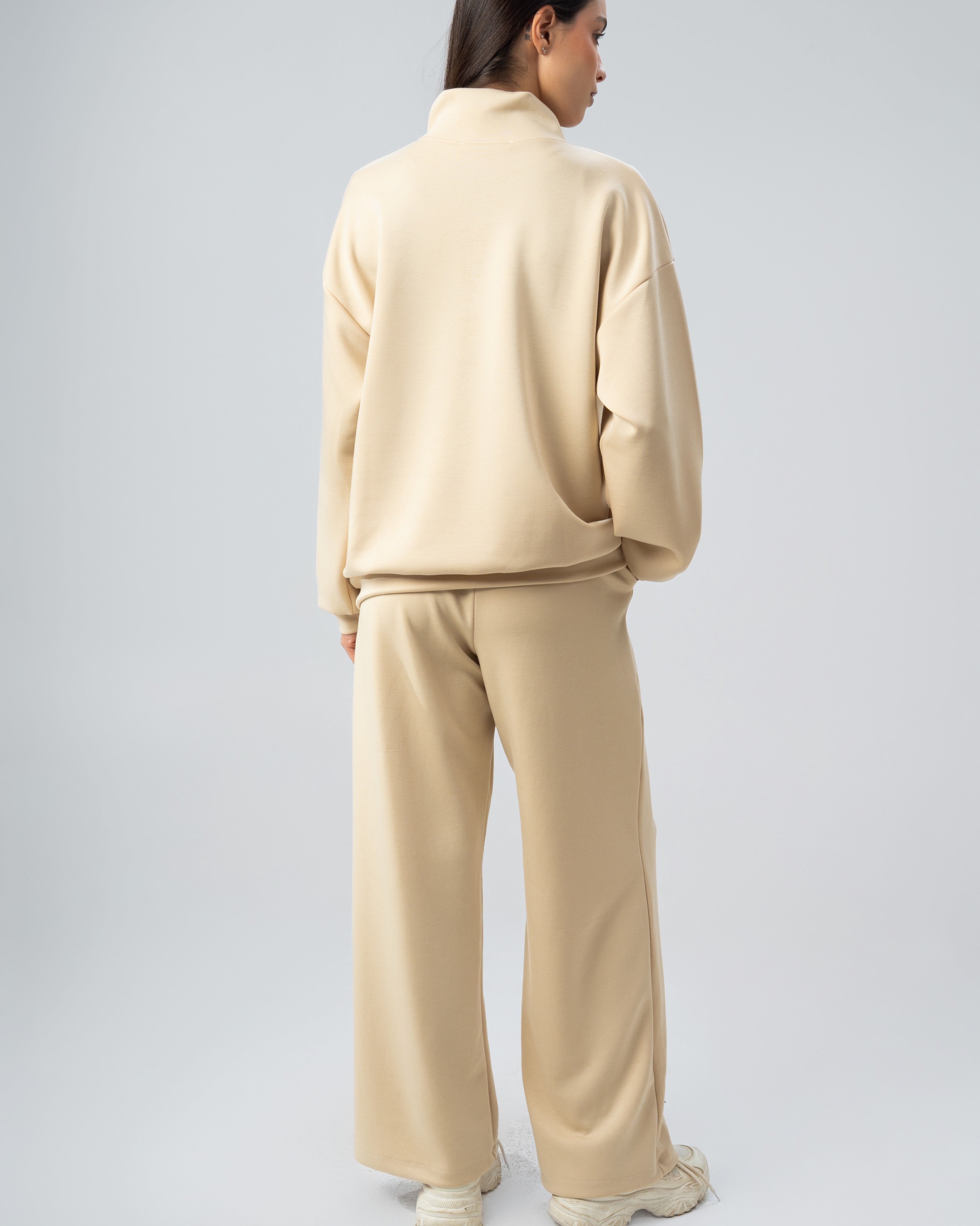 Plain Zip Neck Sweatshirt