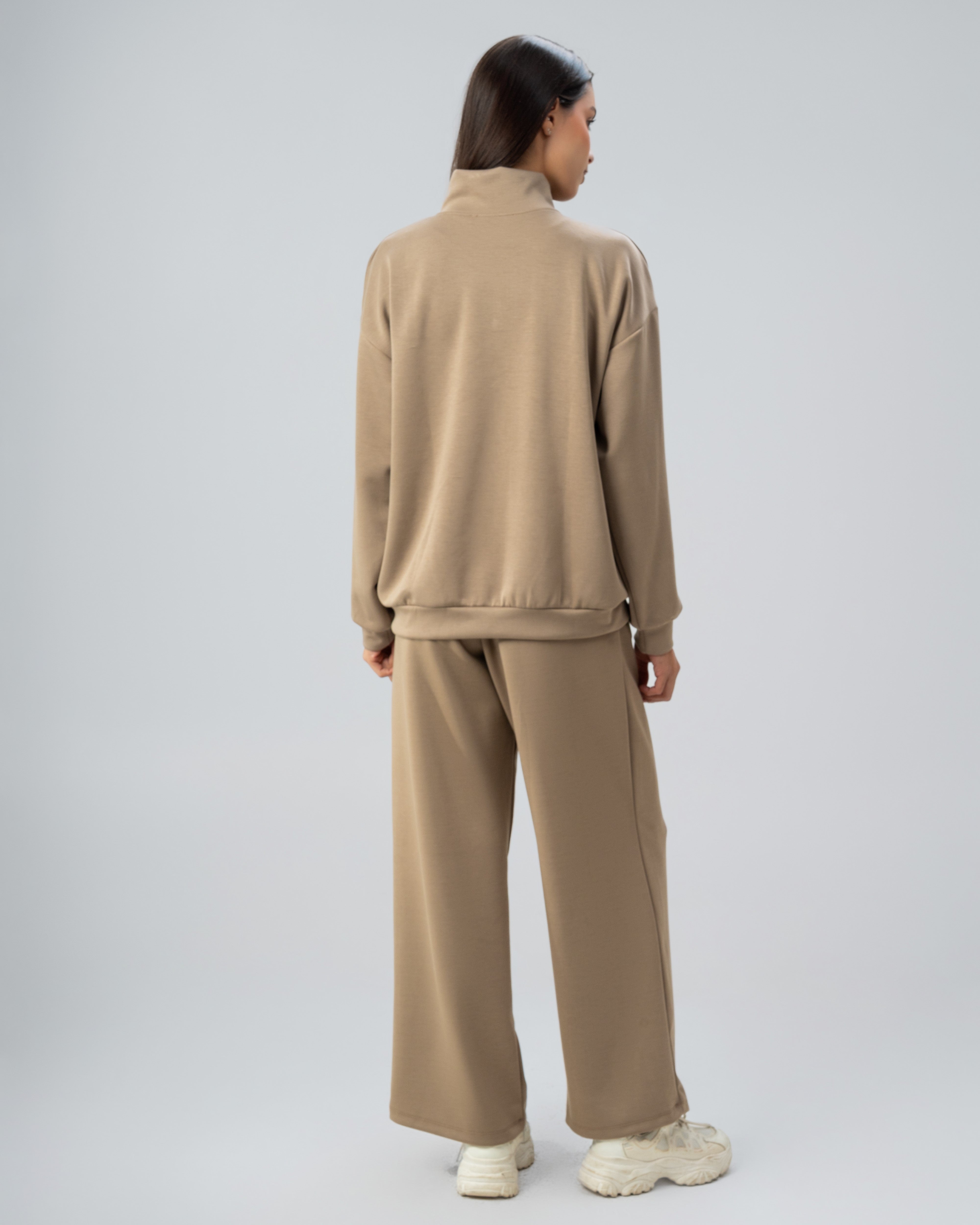 Plain Zip Neck Sweatshirt