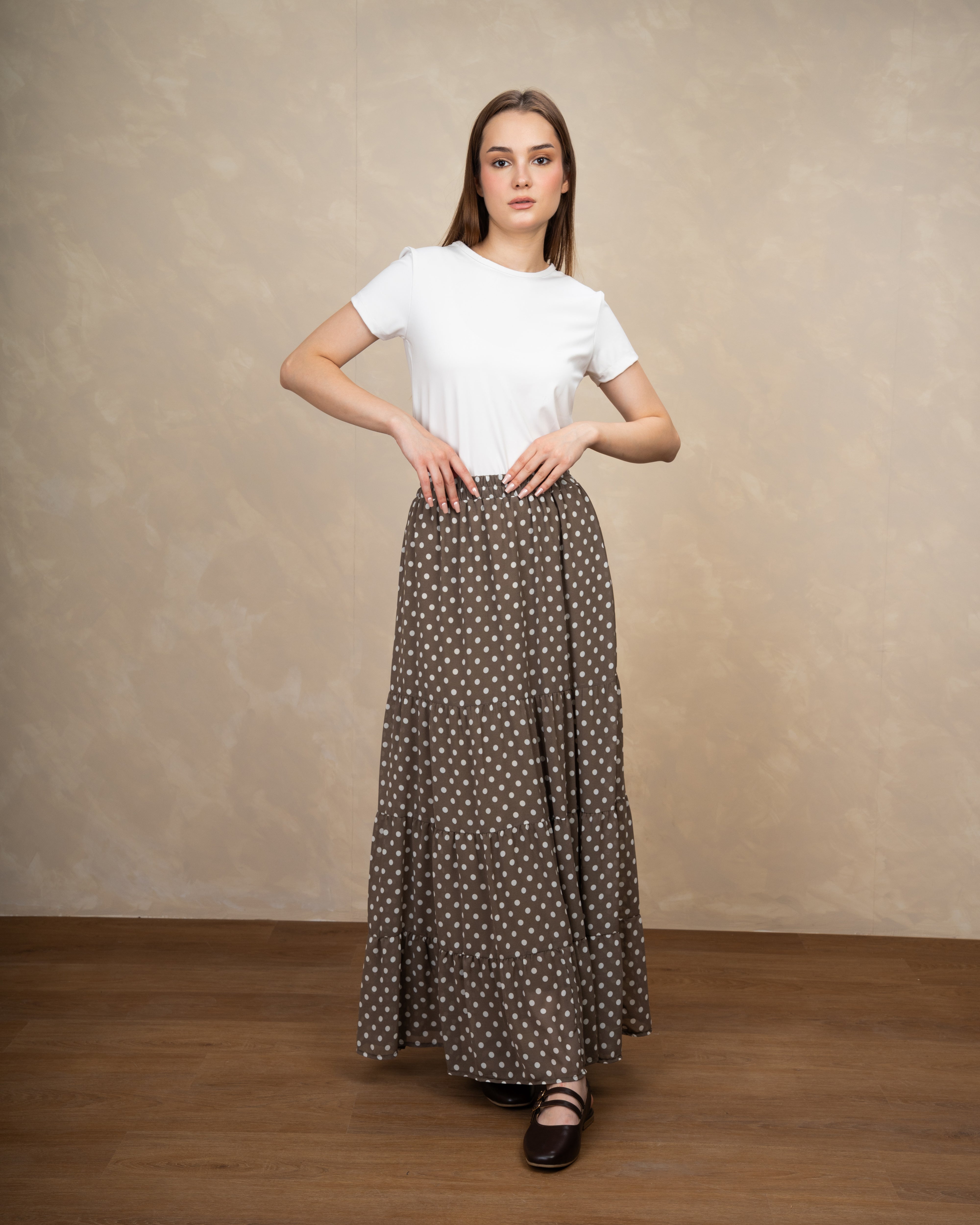 Long Polka Dot Skirt