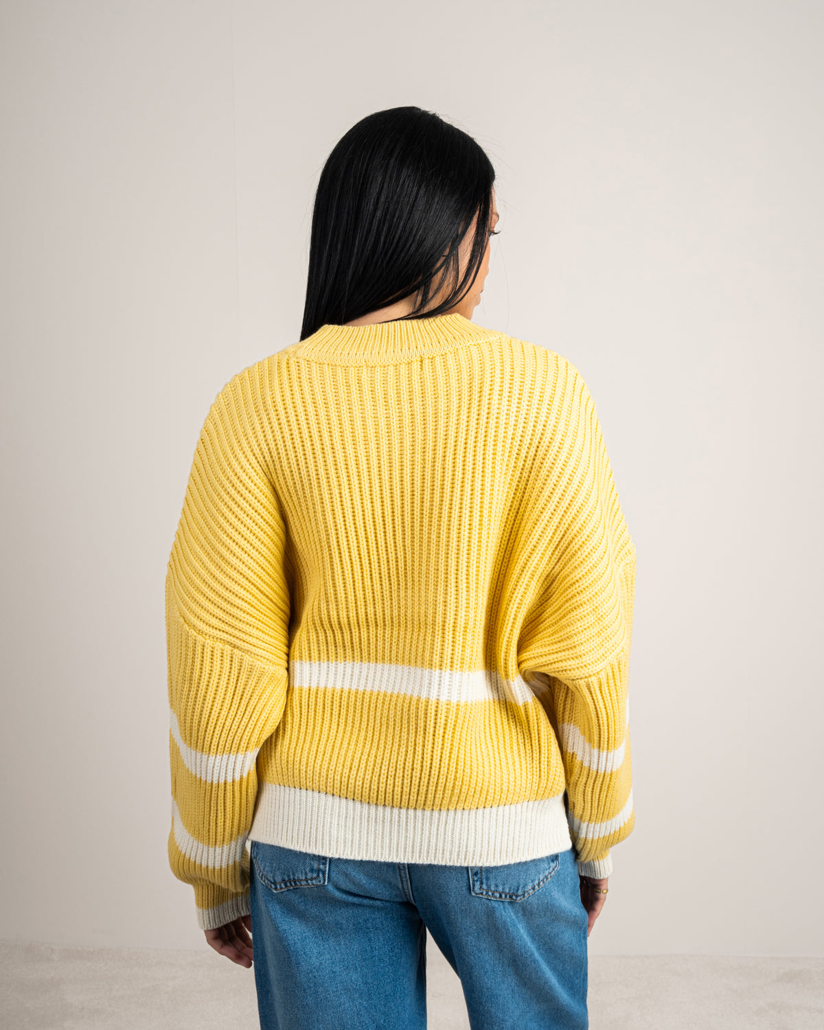 Knitwear Pullover With Contrast - Waist Stripe