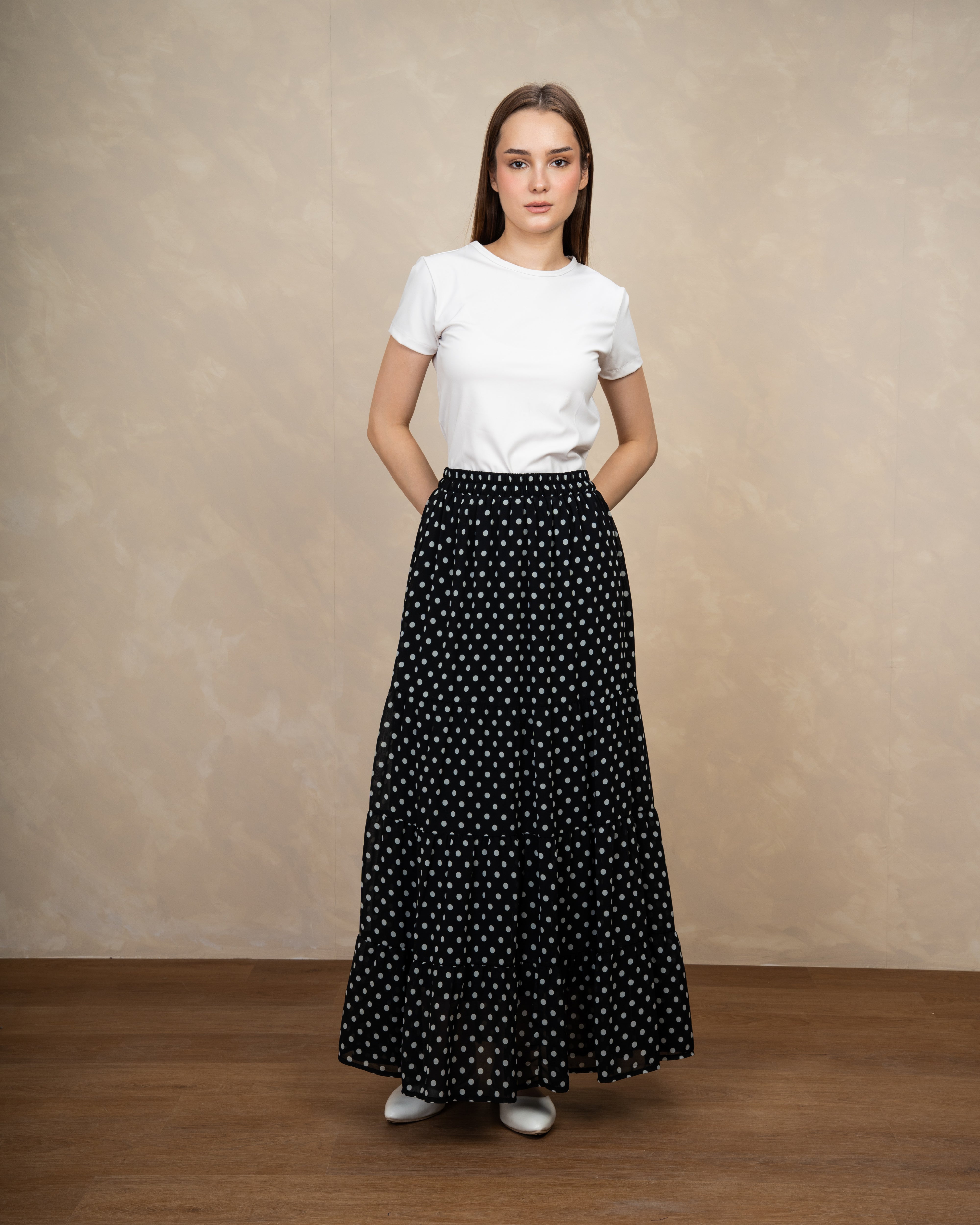 Long Polka Dot Skirt