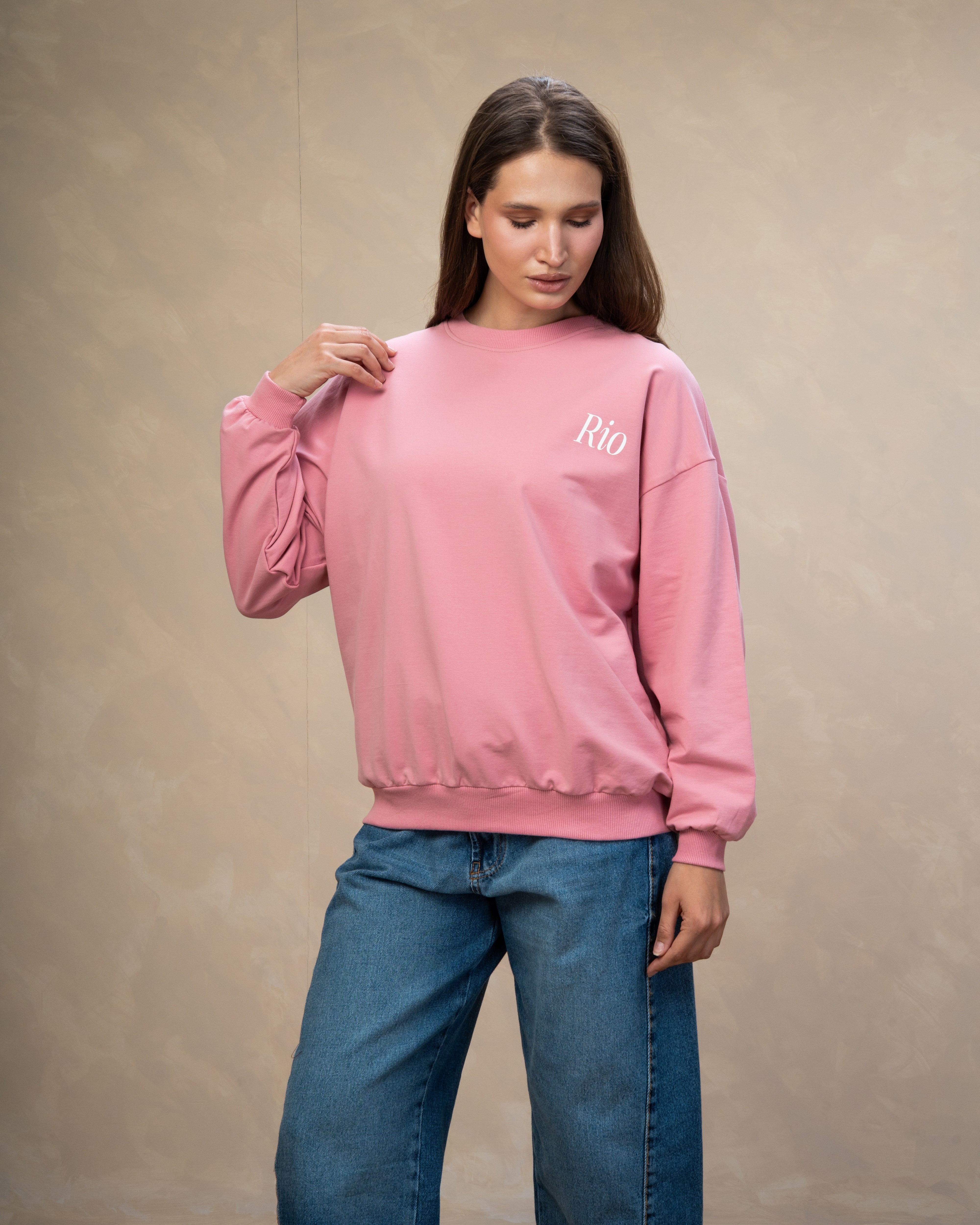 Floral Leaf Back Print Sweatshirt