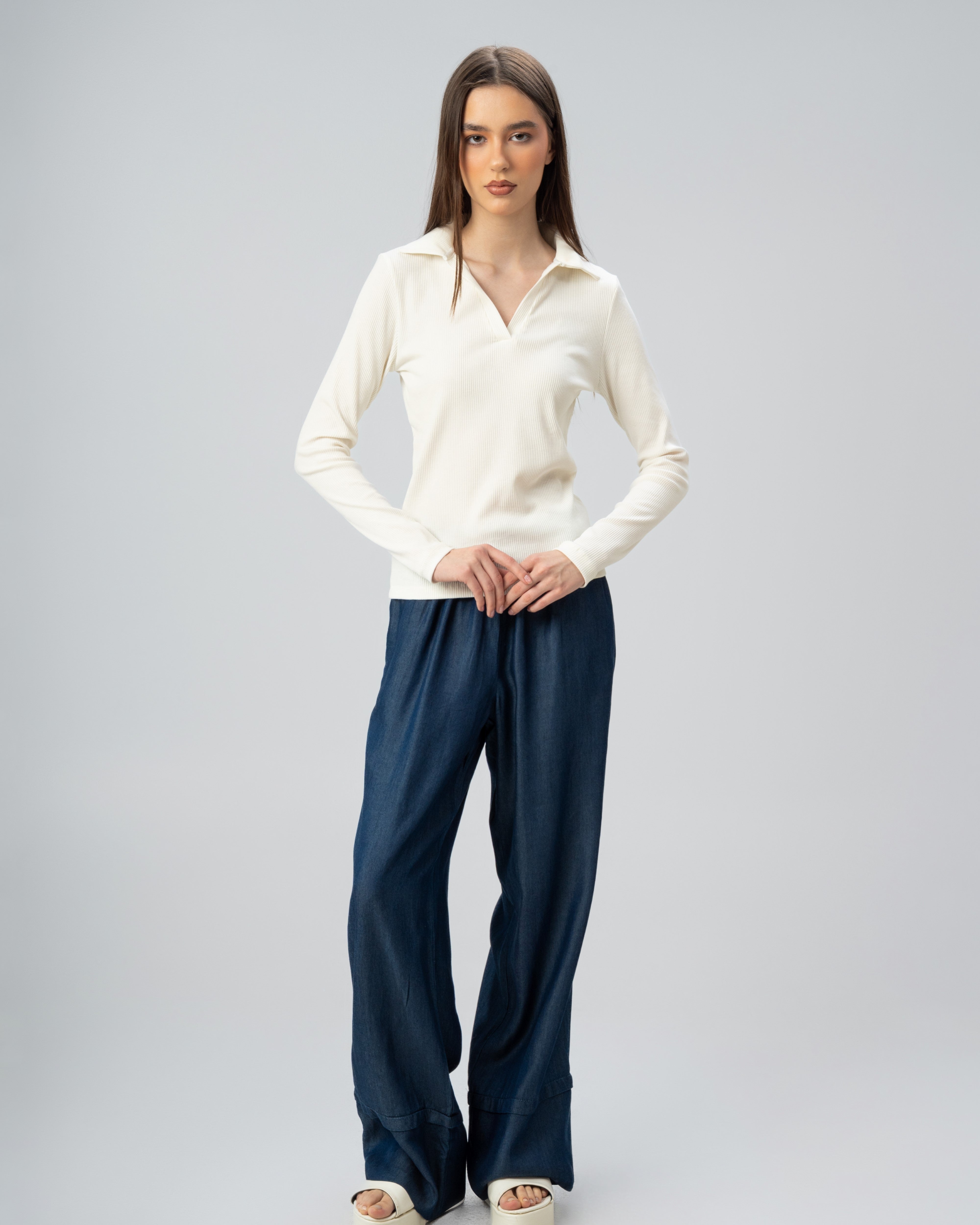 Basic Plain Crew Neck Top