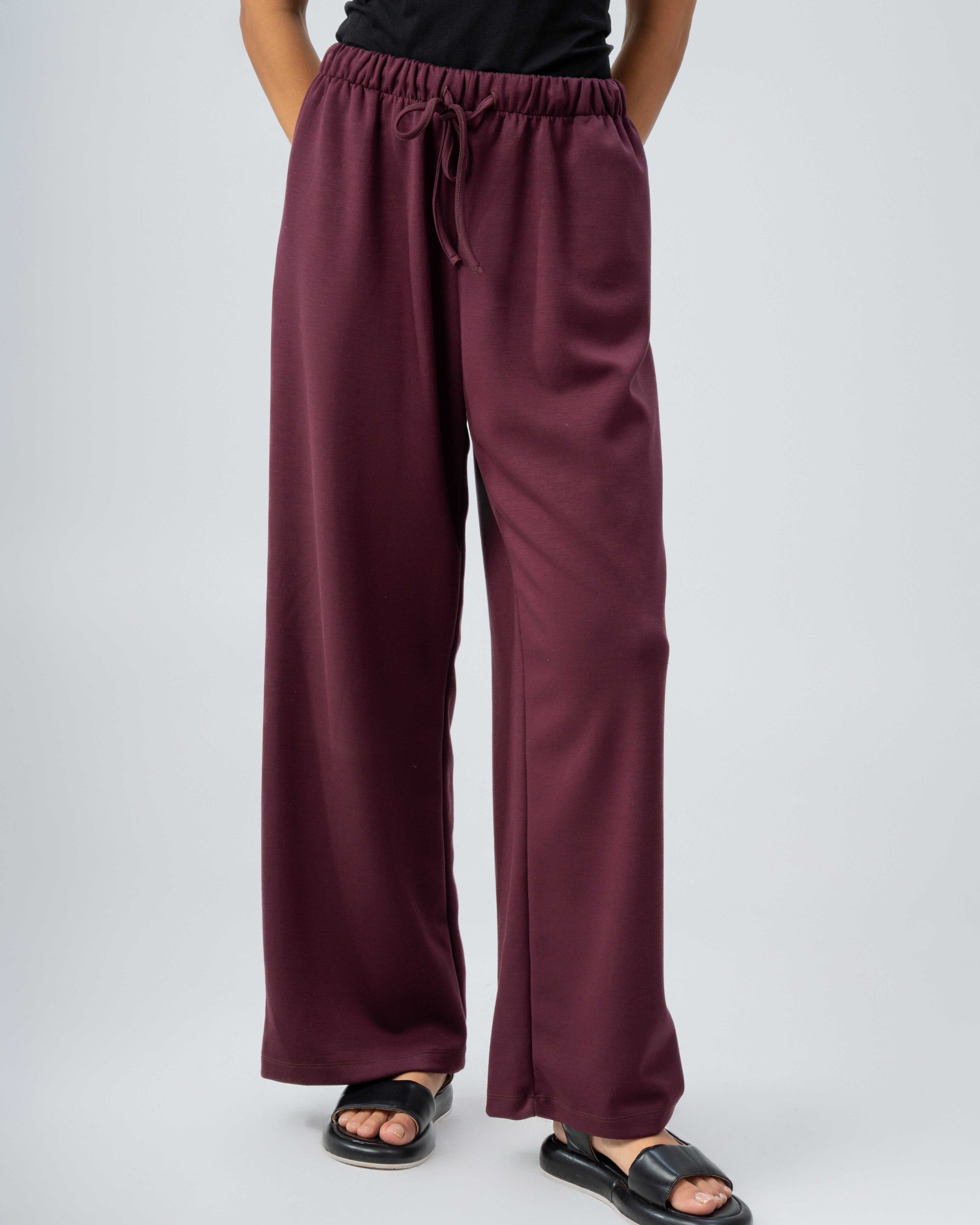 Colored Melton Trouser With Drawstring