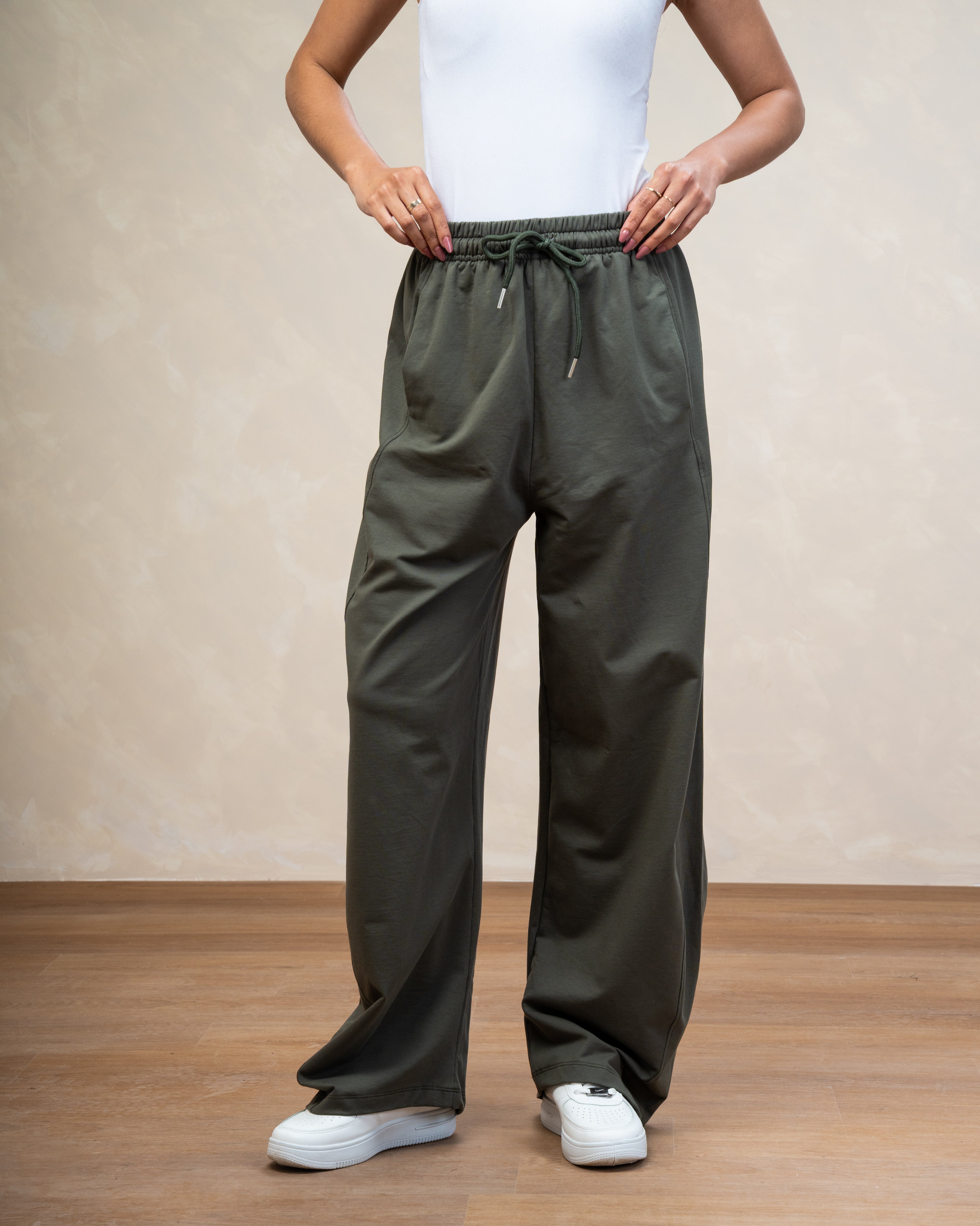 Colored Melton Trouser With Drawstring