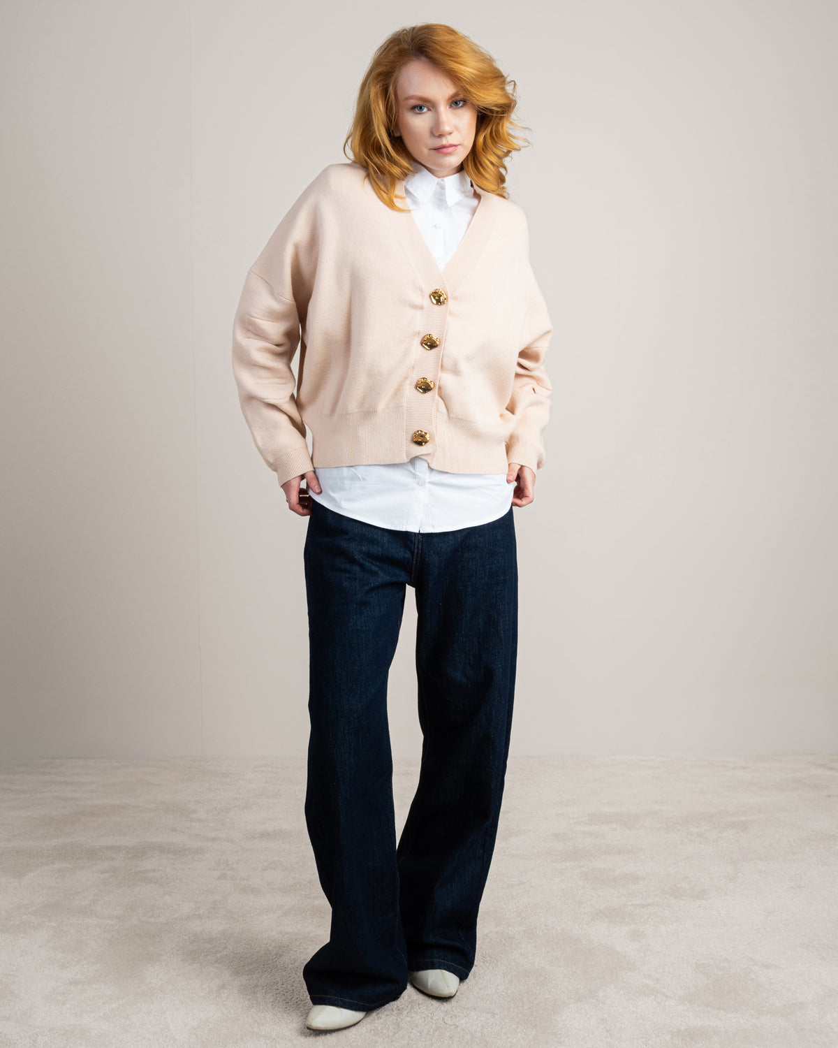 Cropped Cardigan - With Gold Buttons