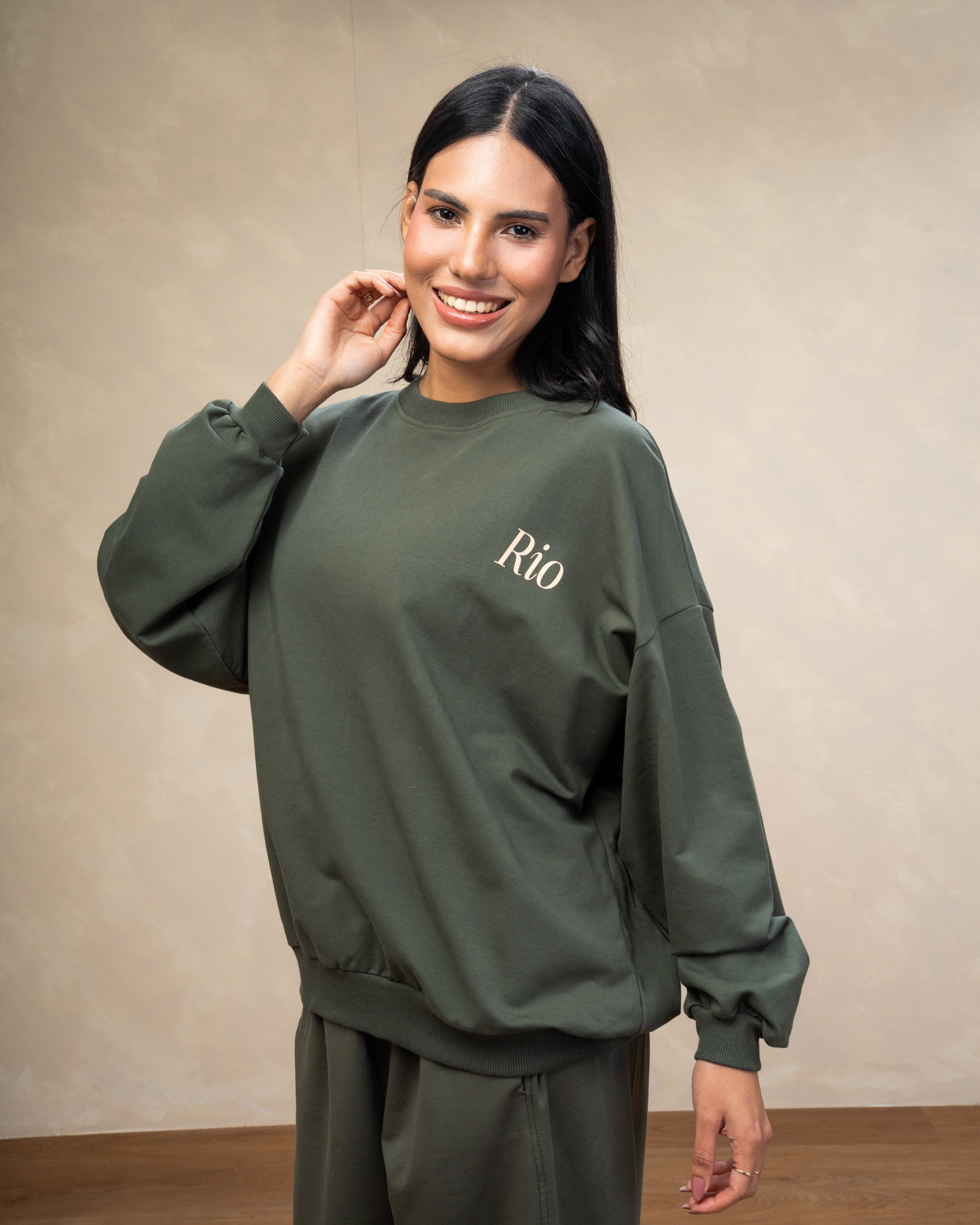 Floral Leaf Back Print Sweatshirt