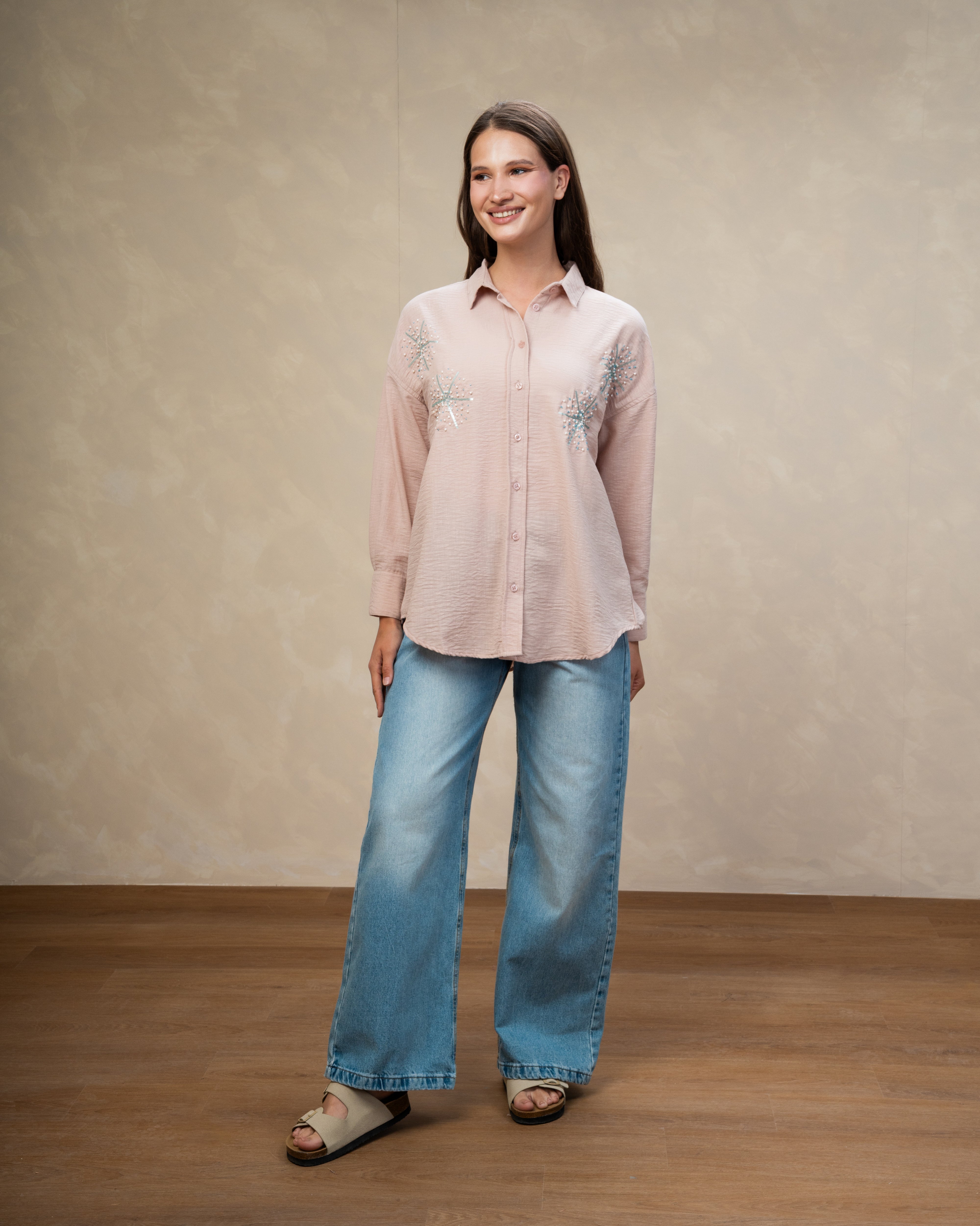 Star Dotted Embroidered Shirt