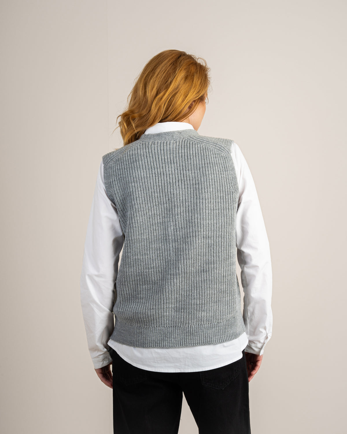 Plain Ribbed Knitwear Vest