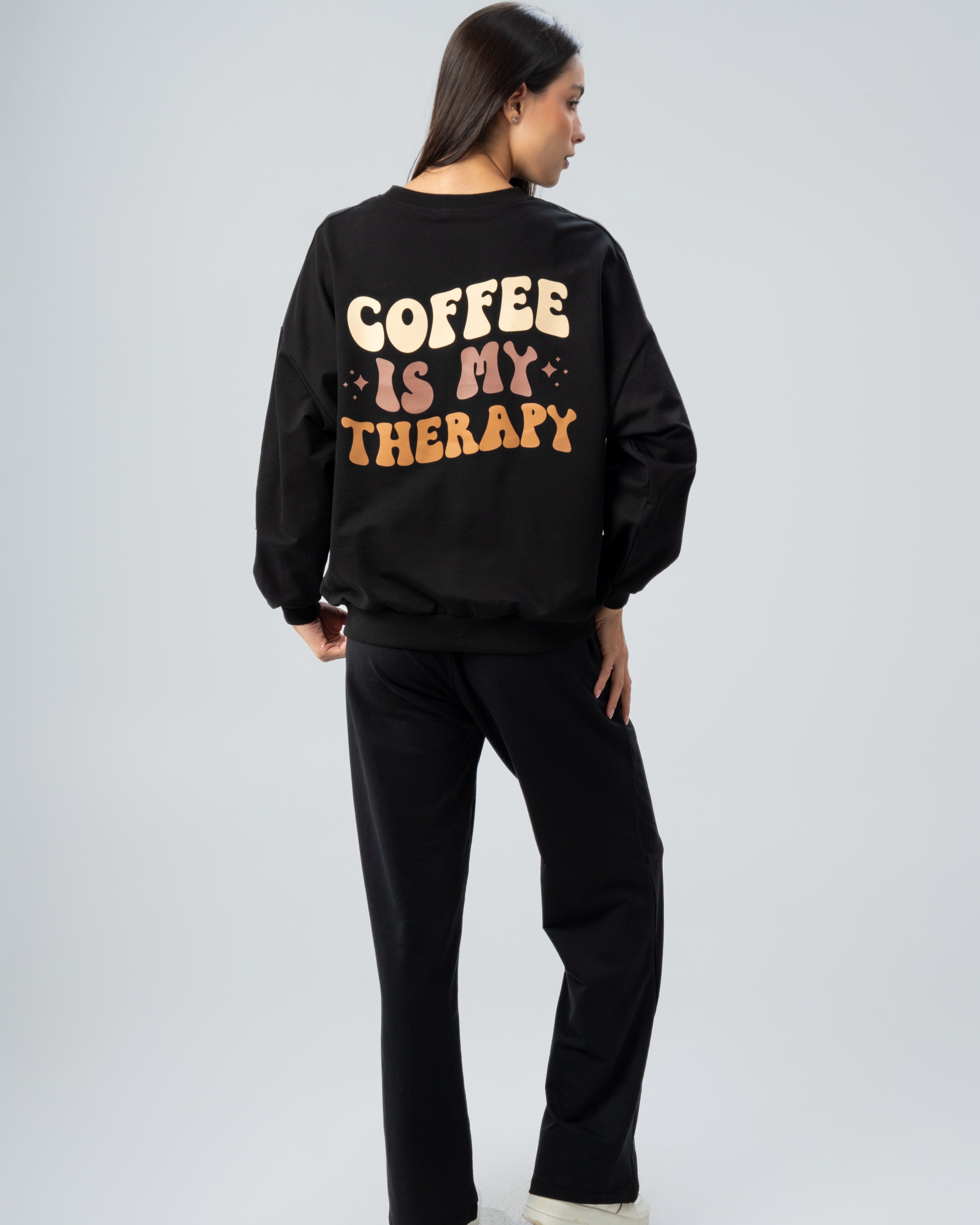 Sleeve And Back Print Sweatshirt