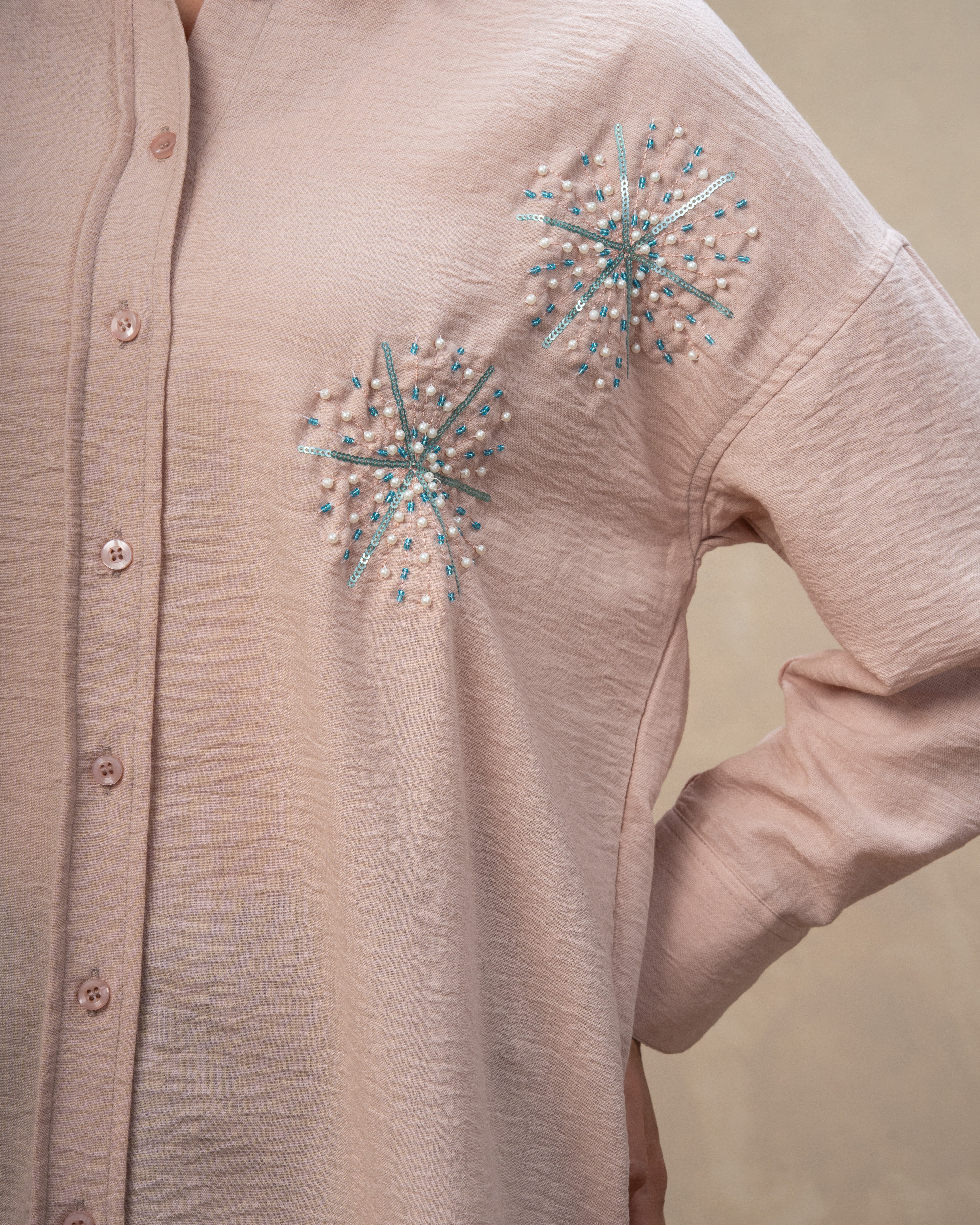 Star Dotted Embroidered Shirt
