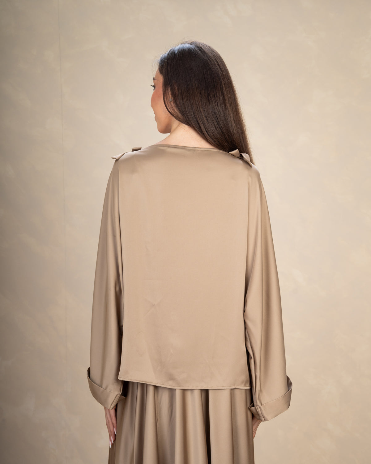 Satin Blouse With Bow Shoulders