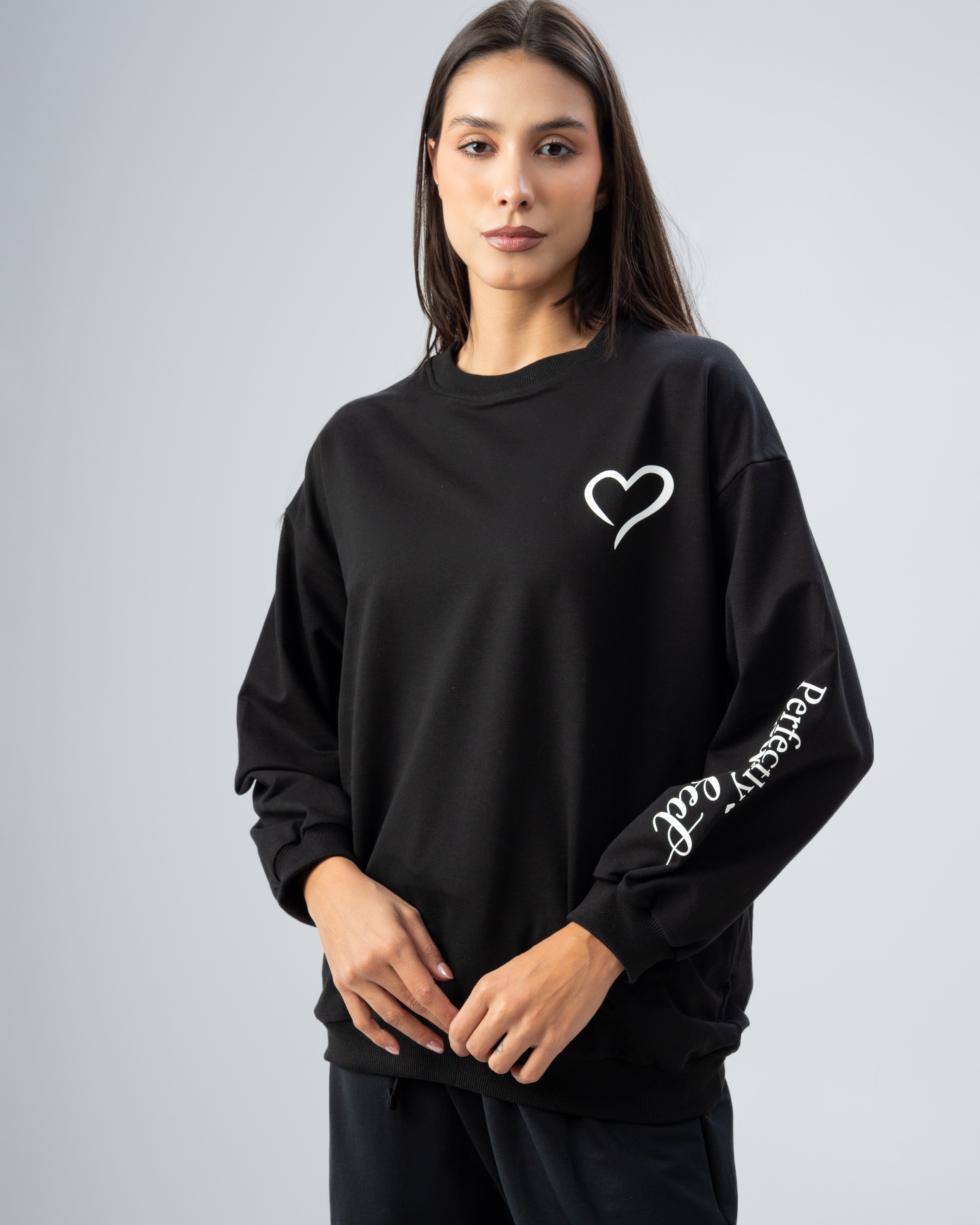 Heart Chest Print Sweatshirt