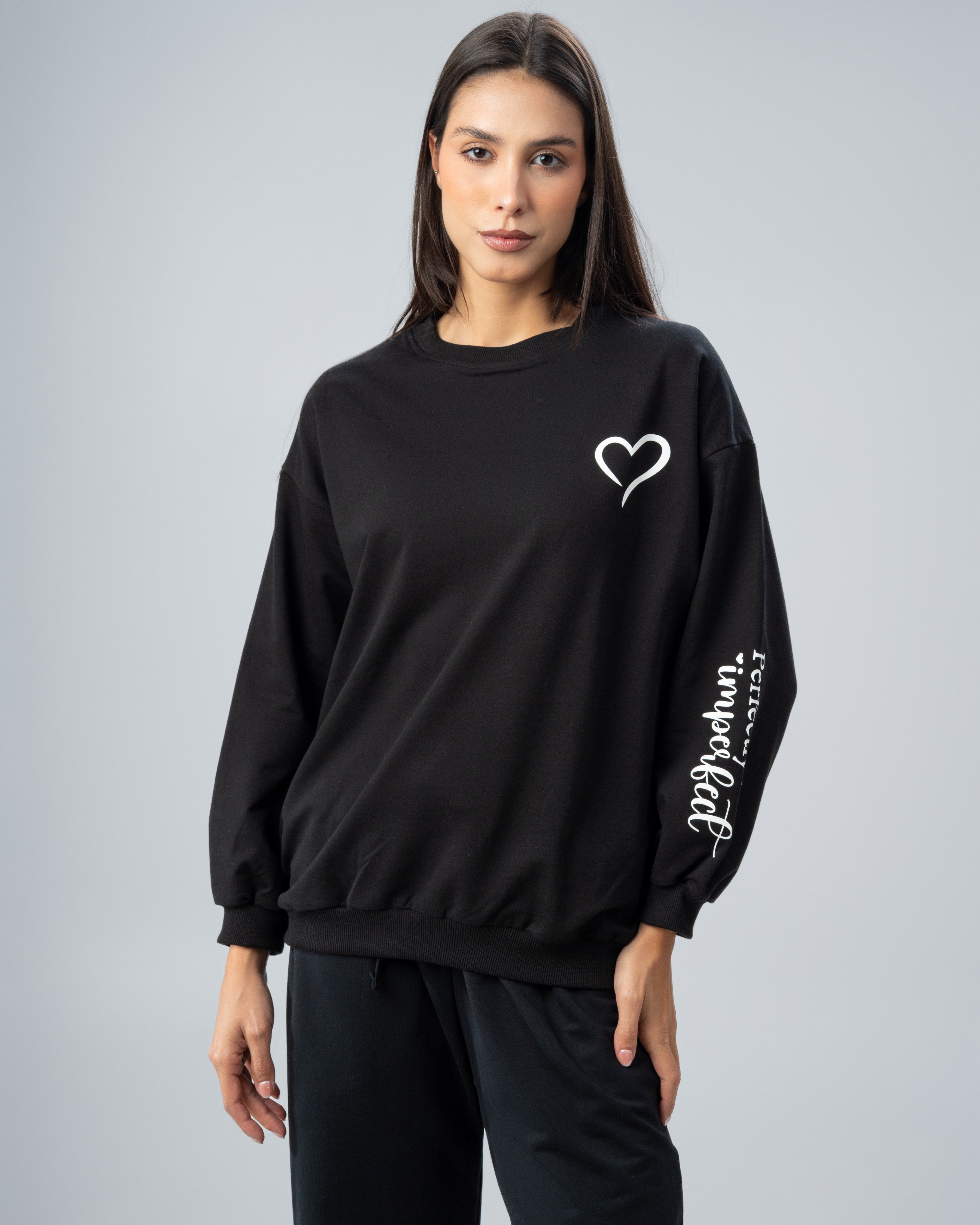 Heart Chest Print Sweatshirt
