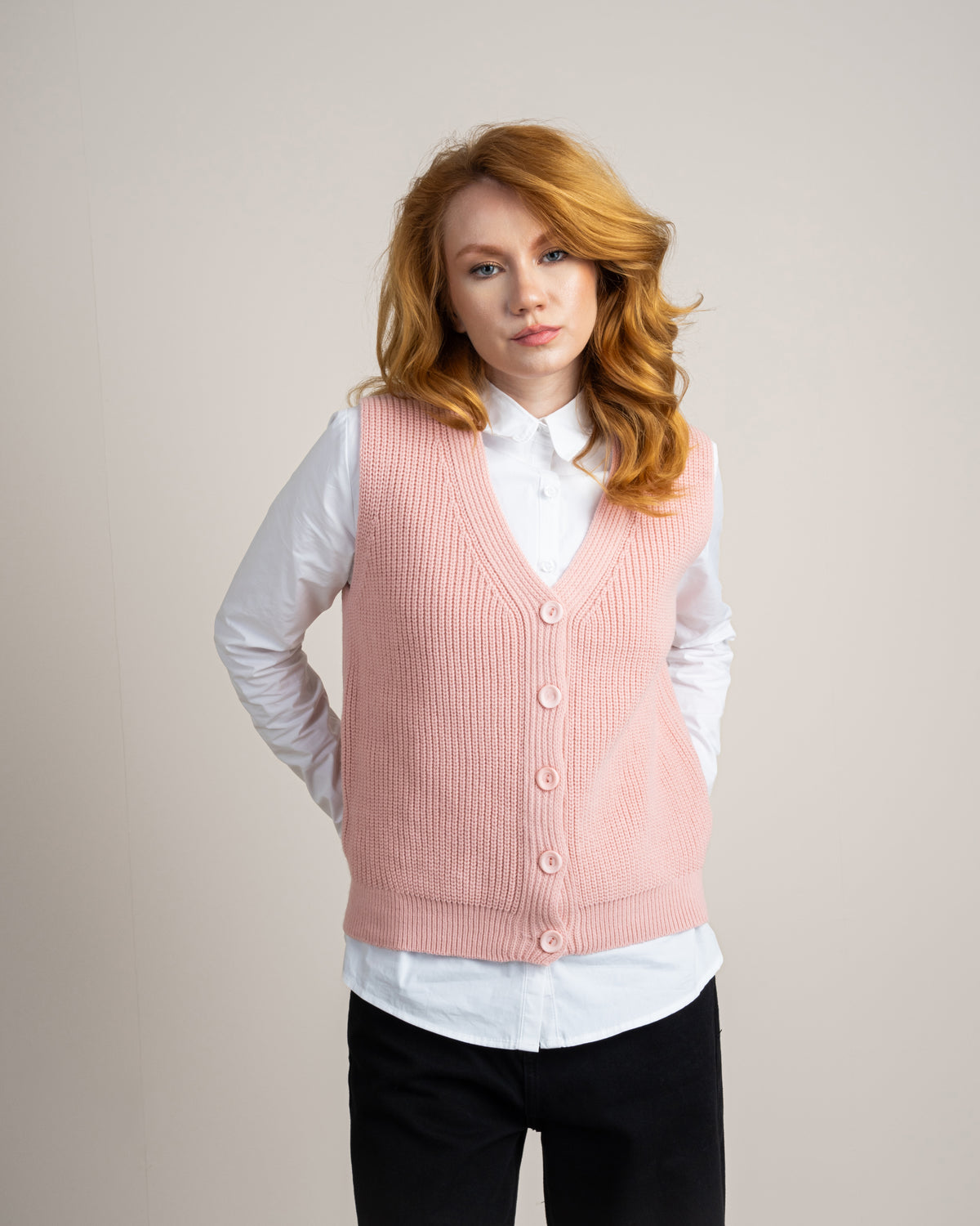 Plain Ribbed Knitwear Vest
