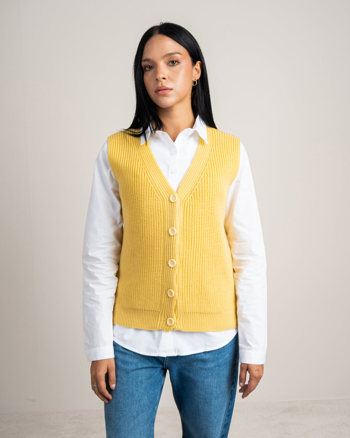 Plain Ribbed Knitwear Vest