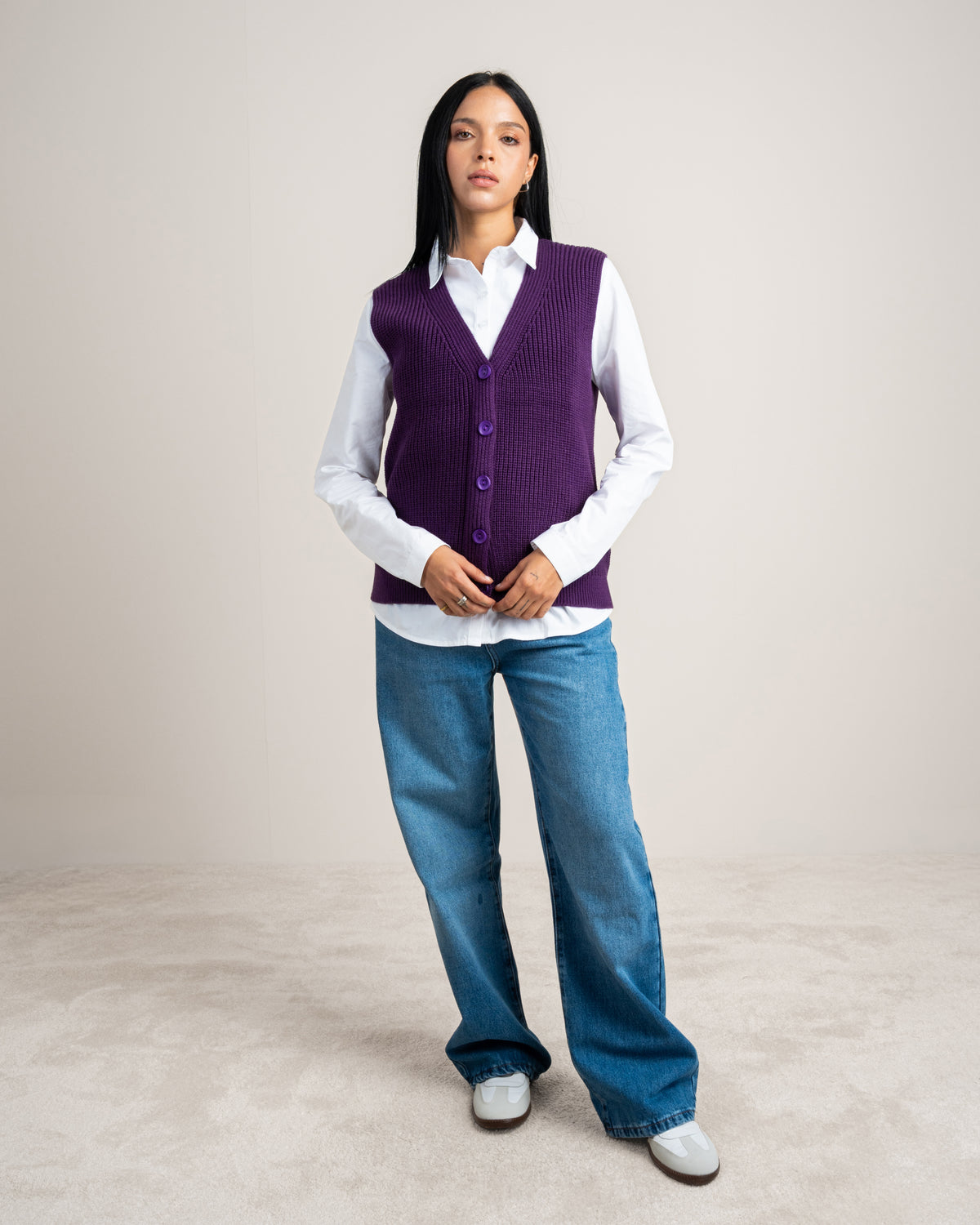 Plain Ribbed Knitwear Vest