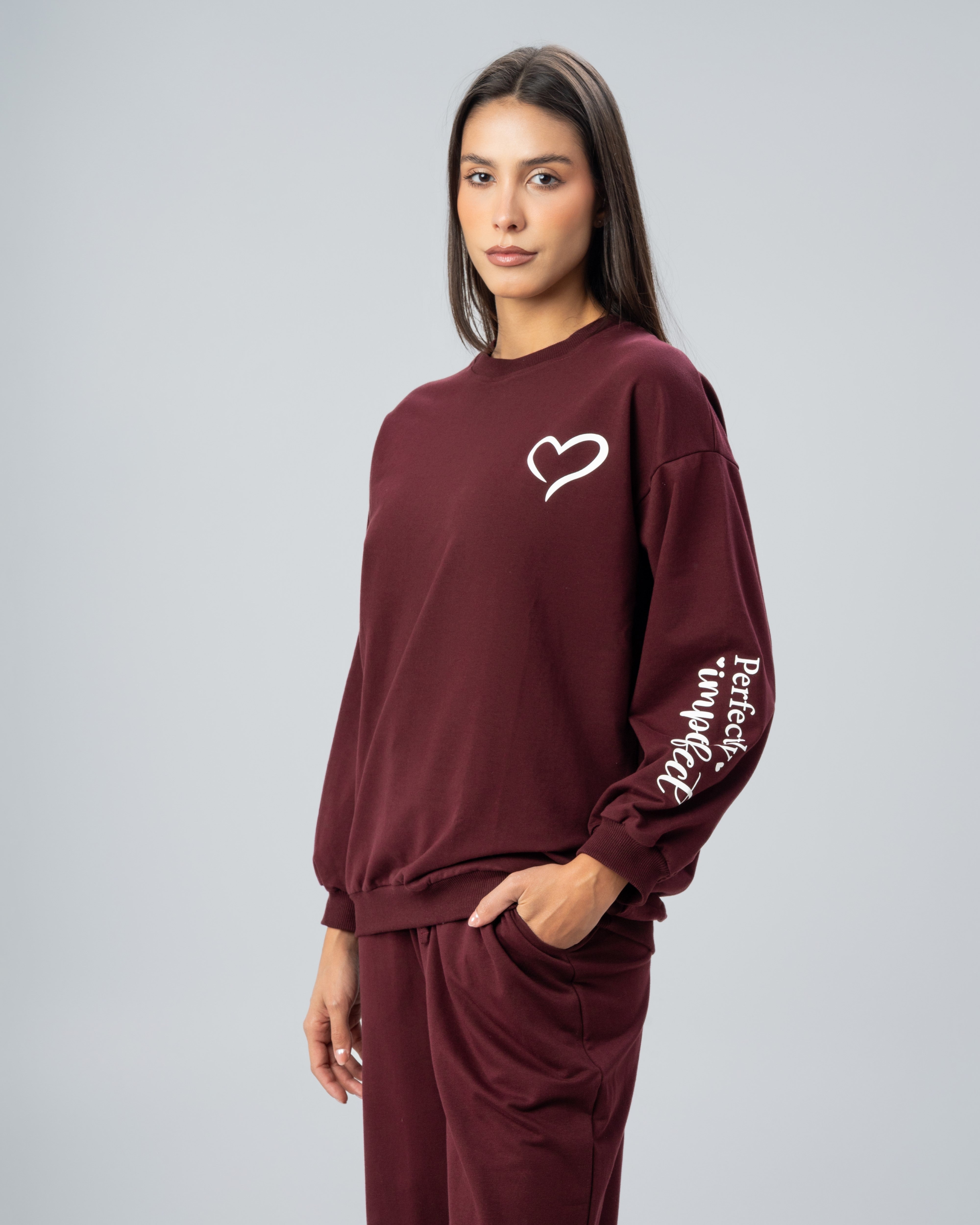 Heart Chest Print Sweatshirt
