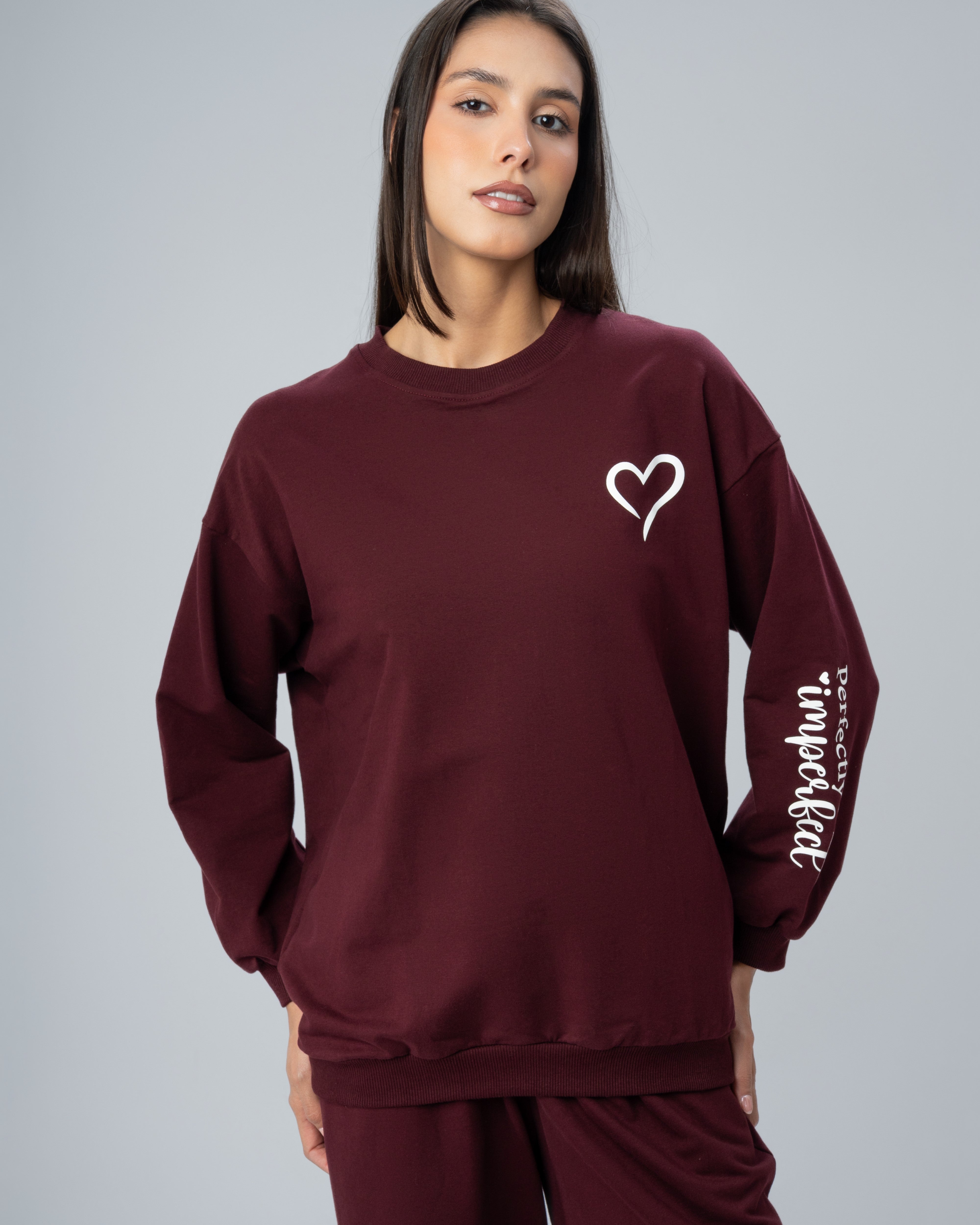 Heart Chest Print Sweatshirt