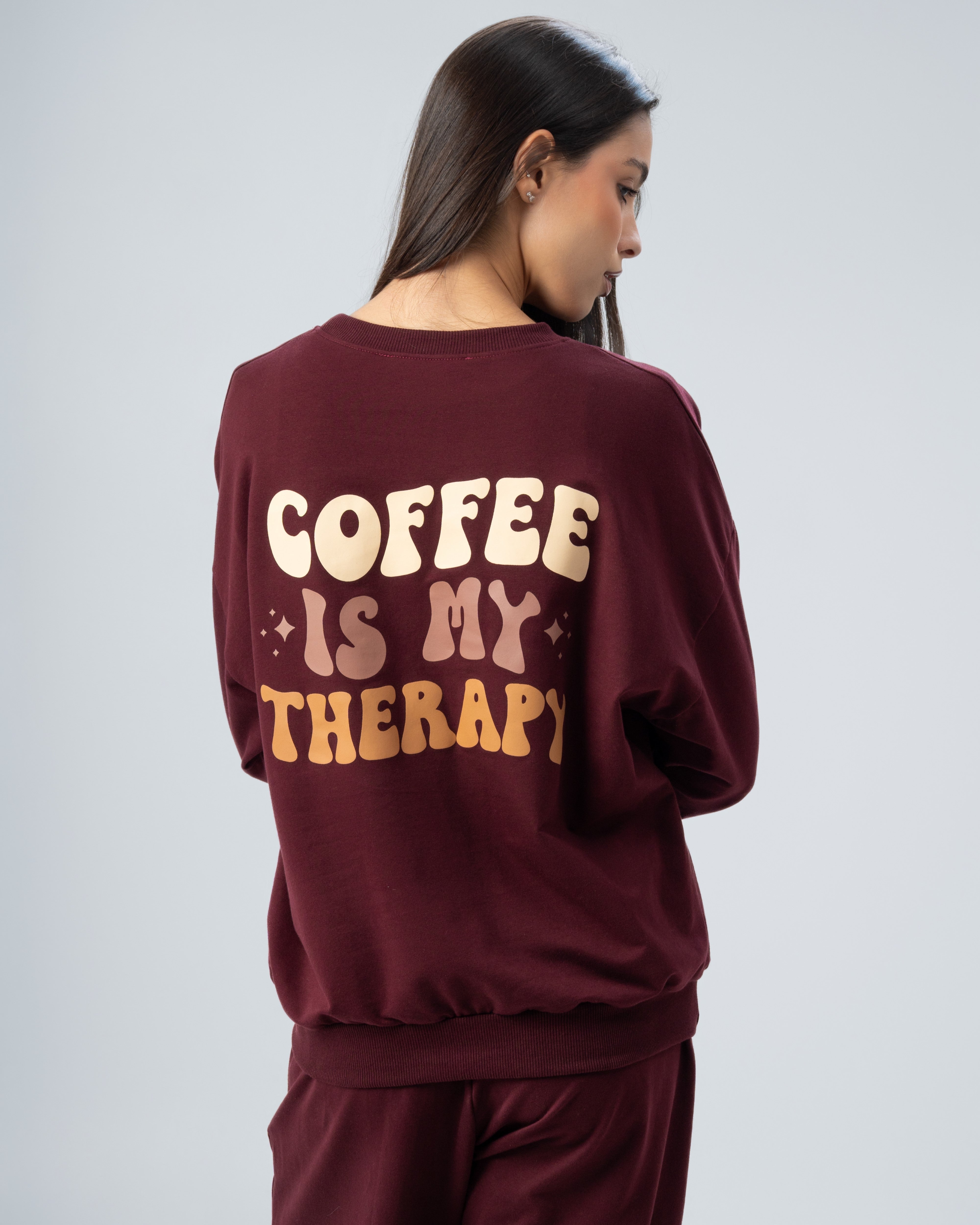 Sleeve And Back Print Sweatshirt