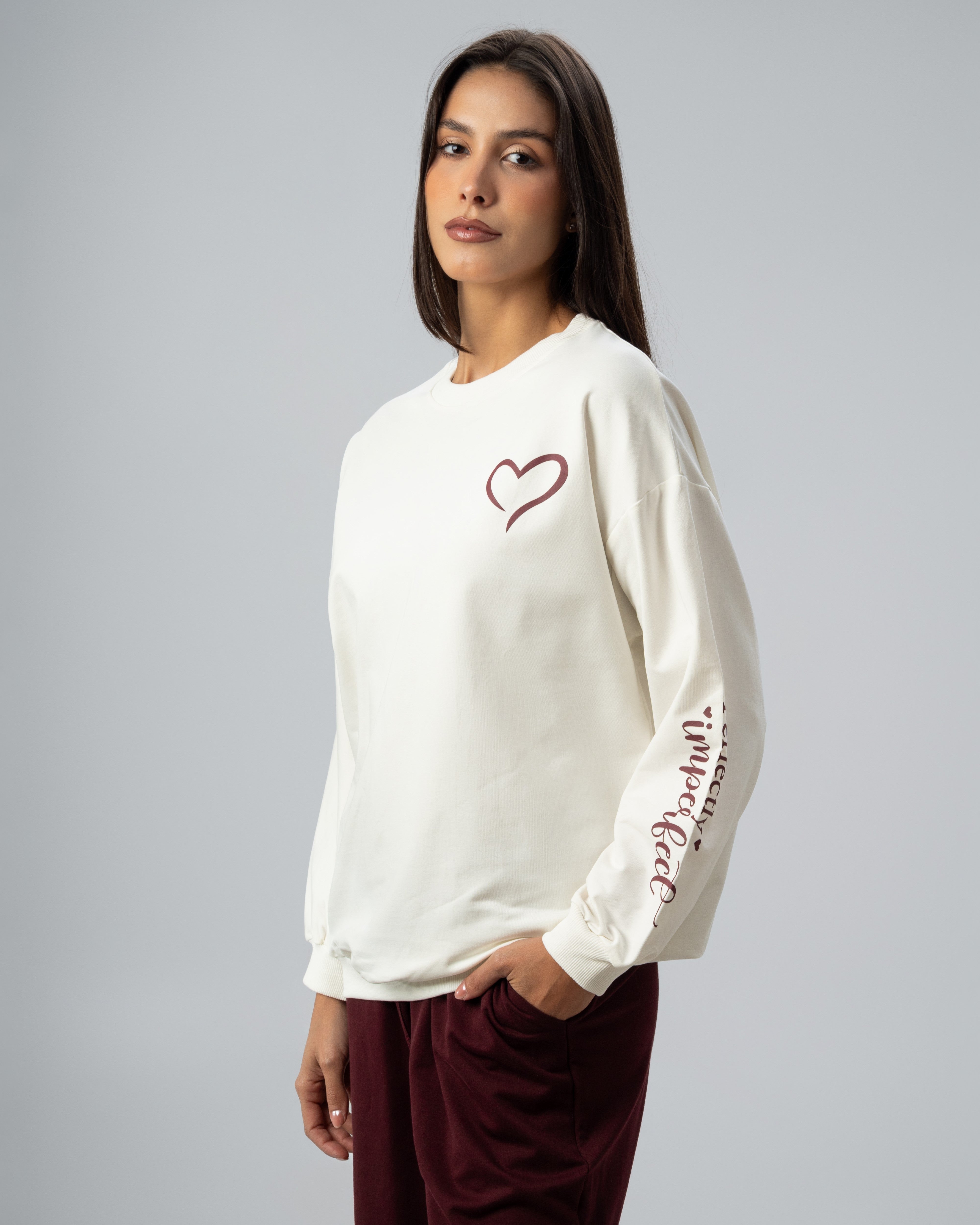 Heart Chest Print Sweatshirt