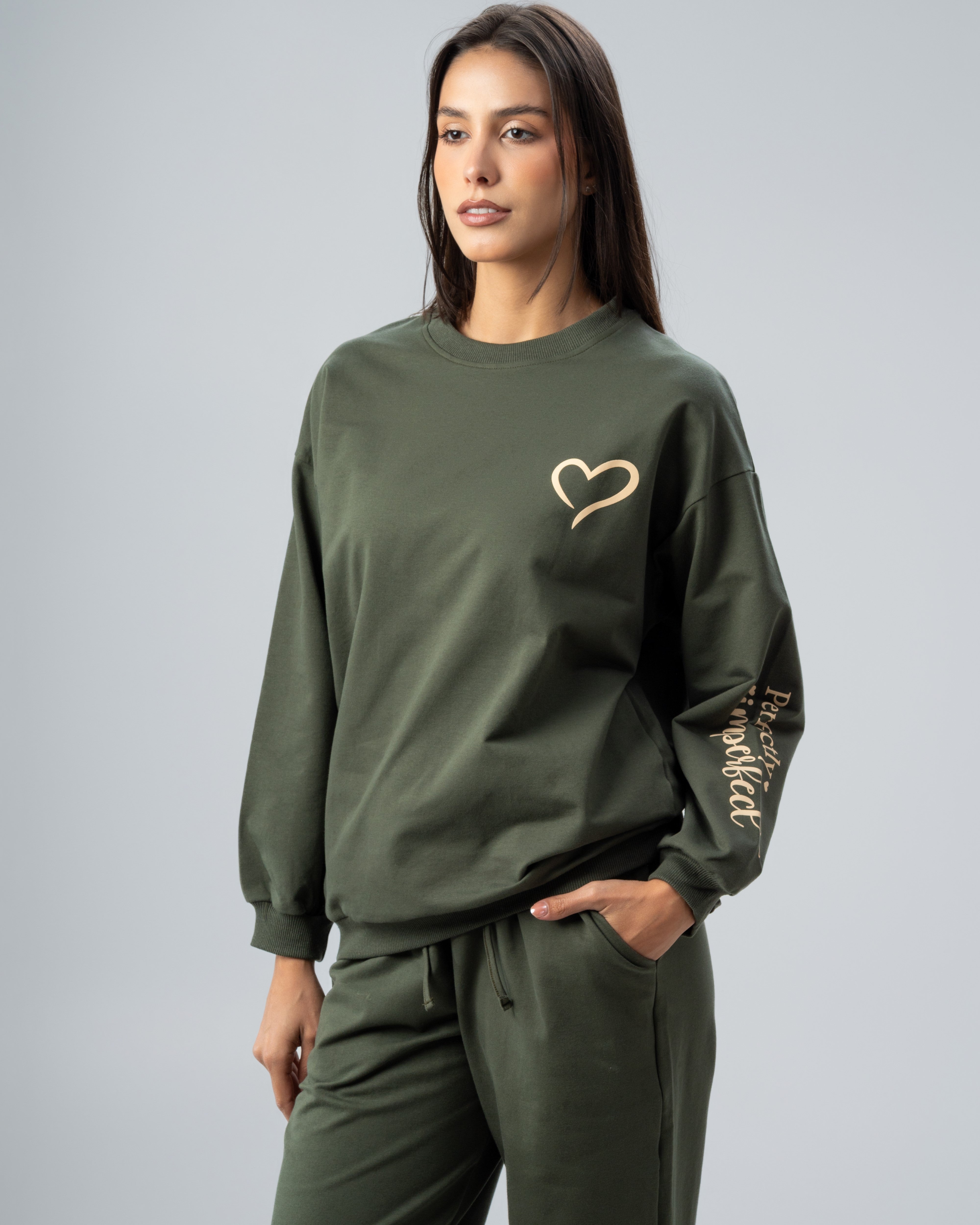 Heart Chest Print Sweatshirt