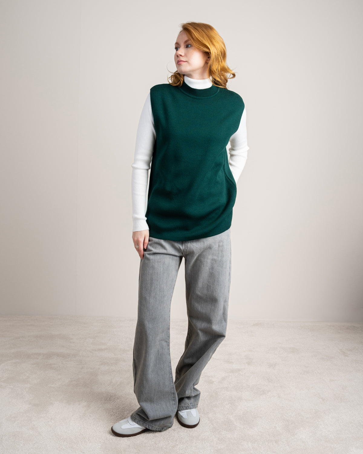 Plain Sleeveless Knitwear Vest