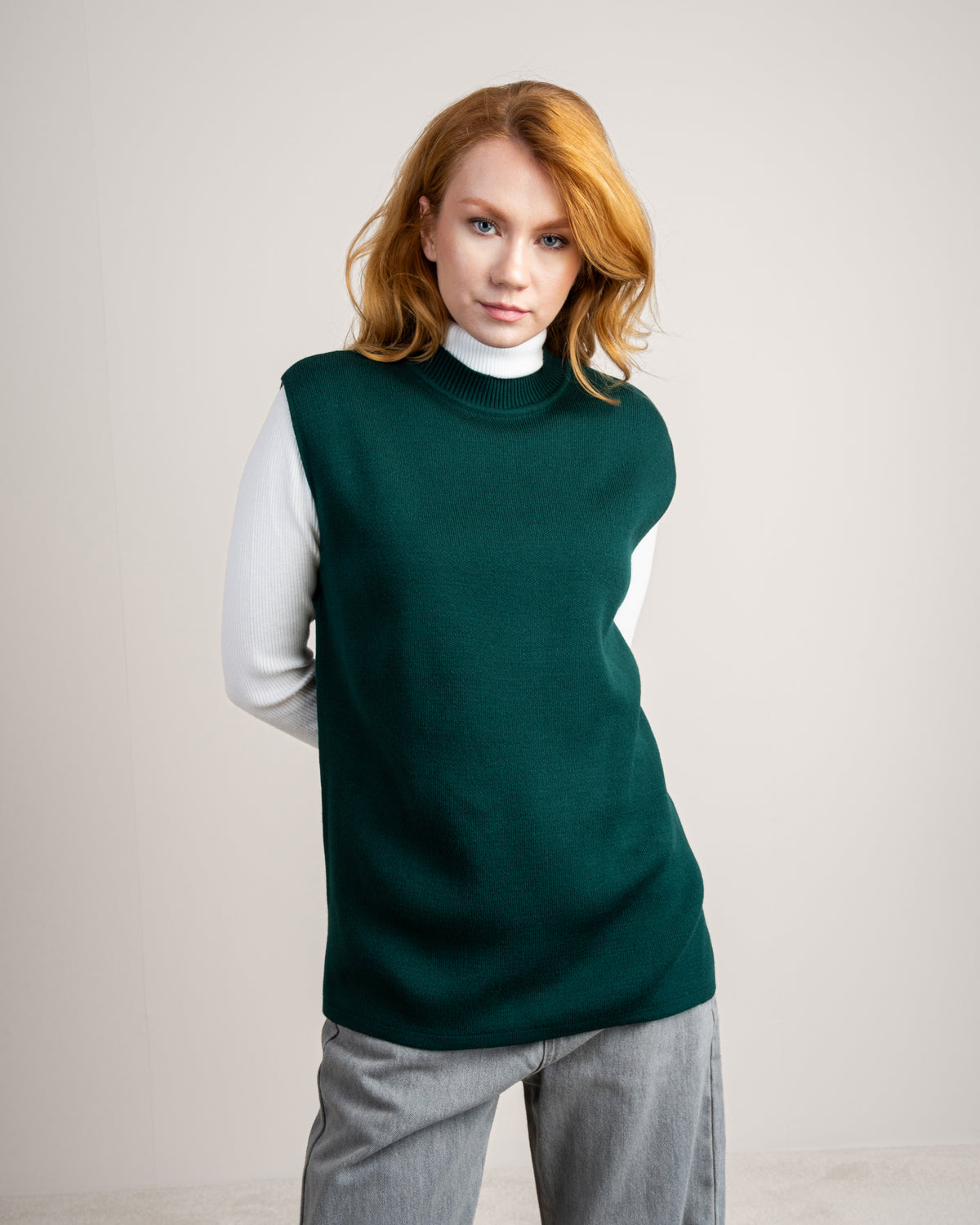 Plain Sleeveless Knitwear Vest