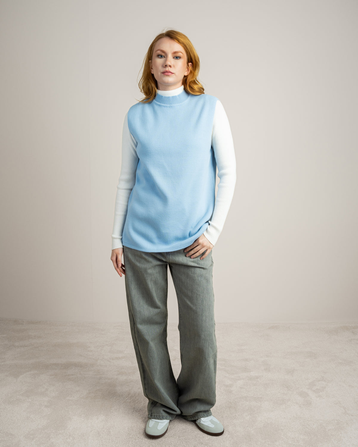 Plain Sleeveless Knitwear Vest