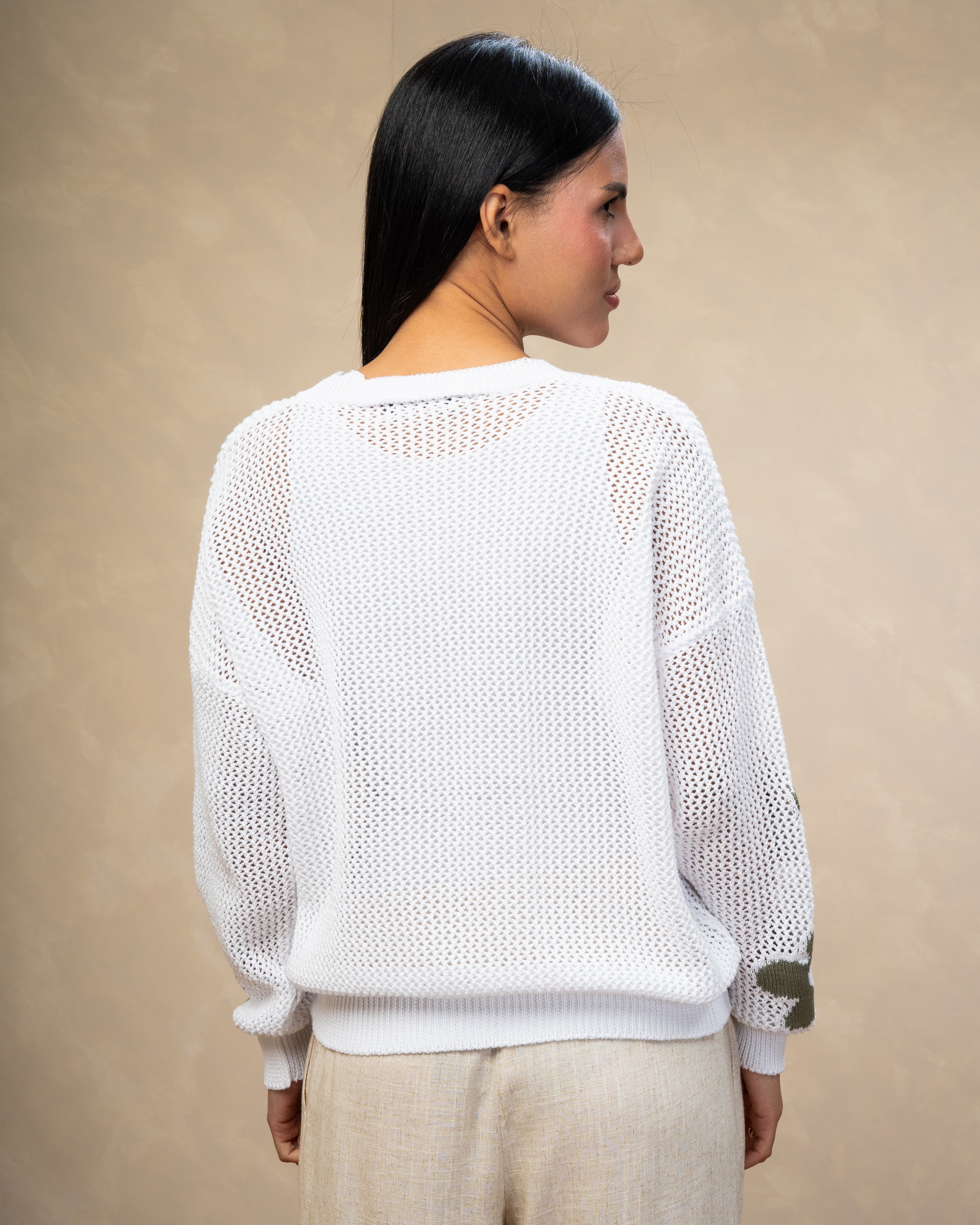 Knitwear Cardigan With Floral Embroidery