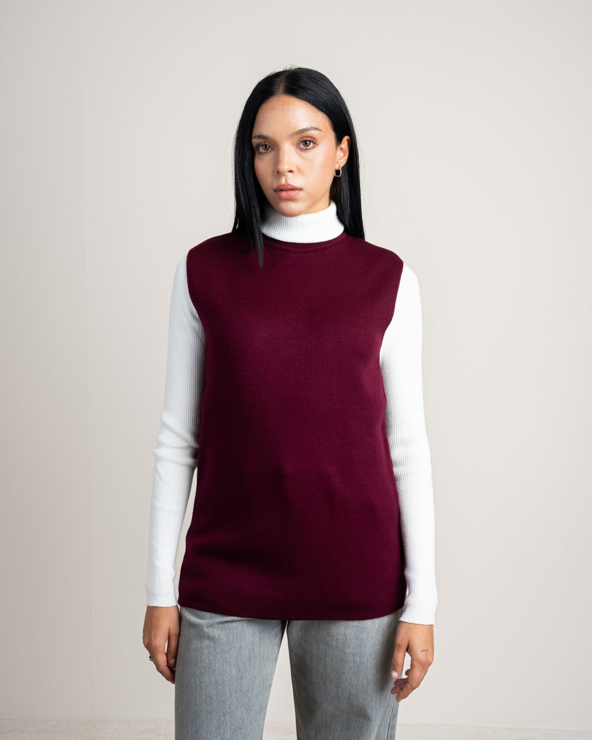 Plain Sleeveless Knitwear Vest