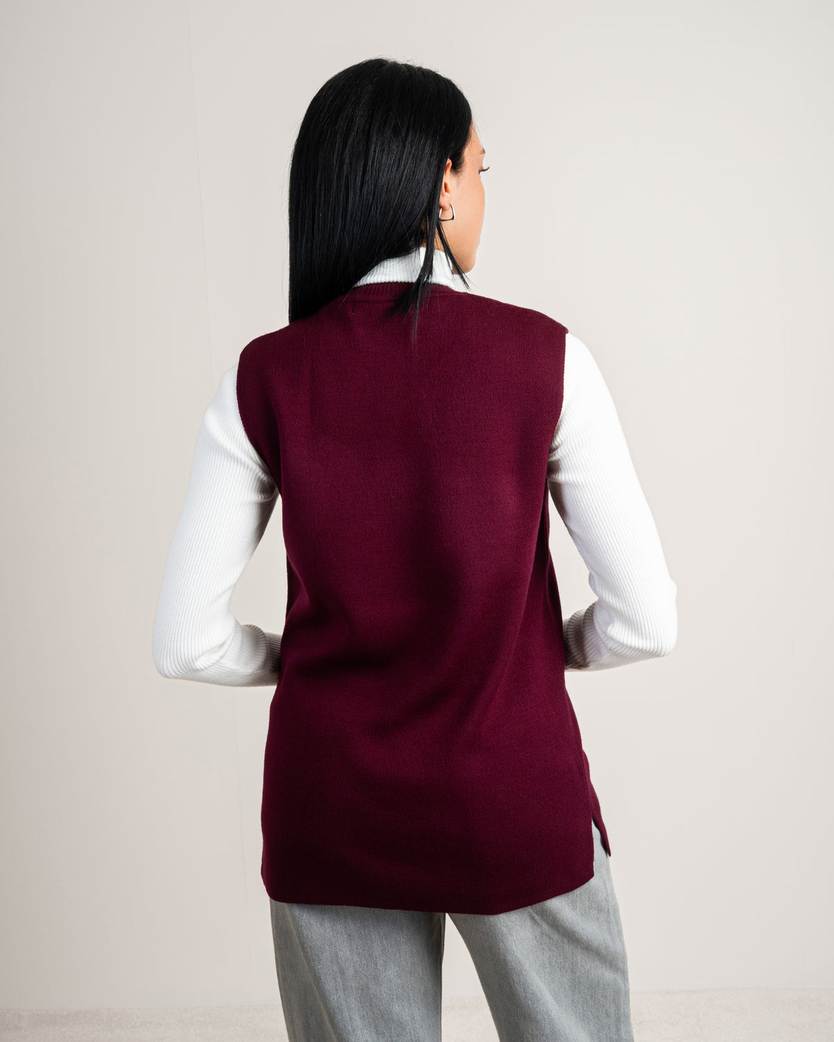 Plain Sleeveless Knitwear Vest