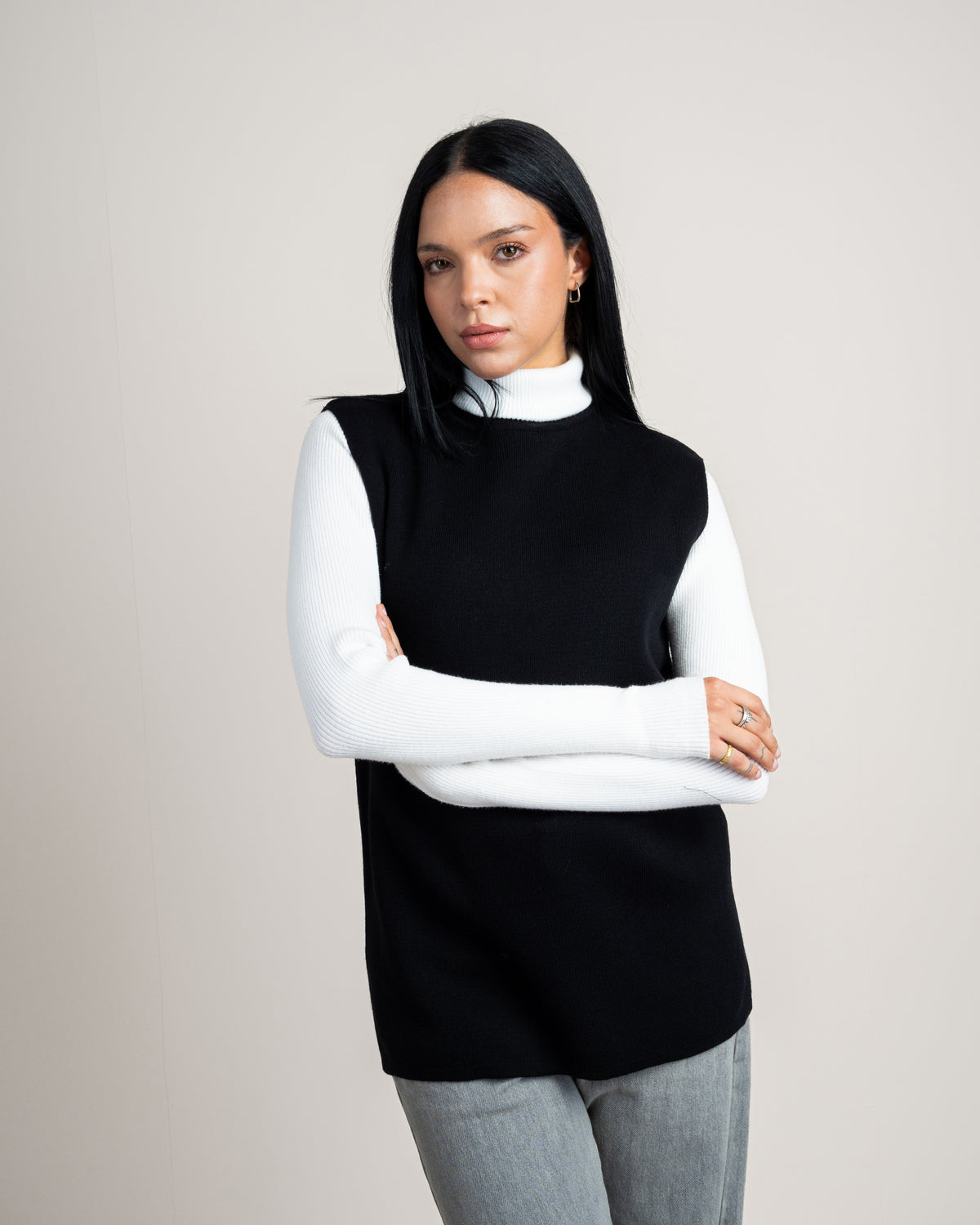Plain Sleeveless Knitwear Vest