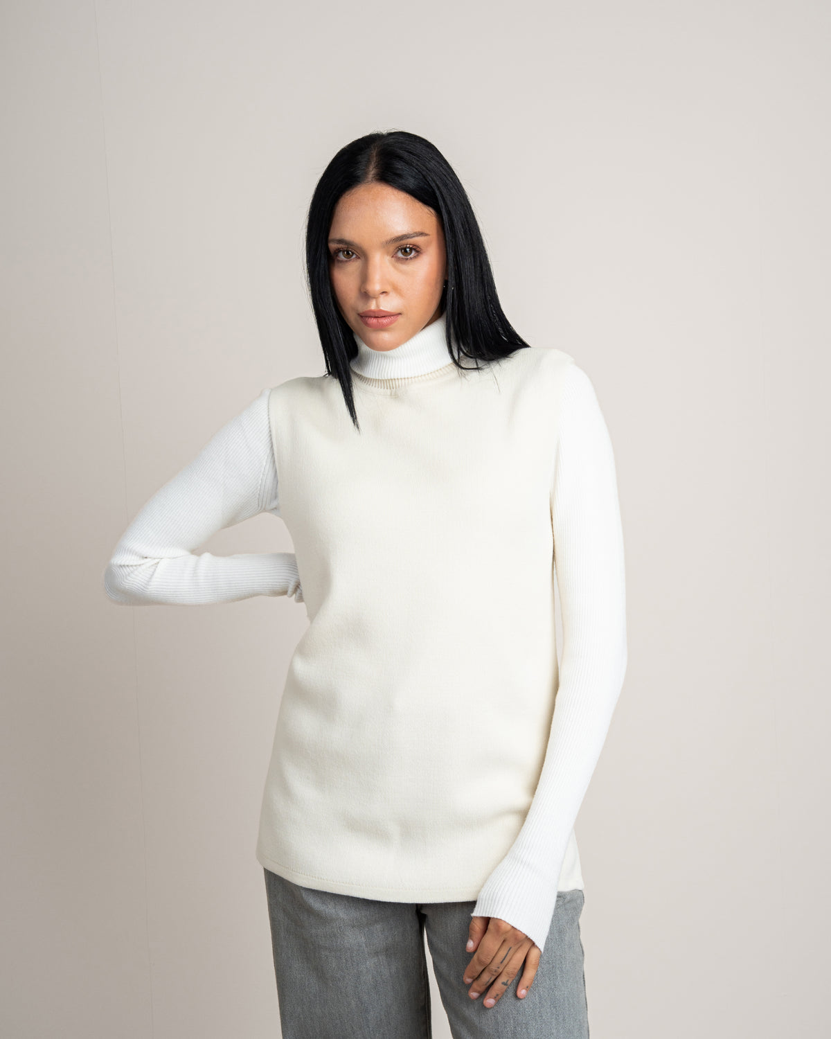 Plain Sleeveless Knitwear Vest