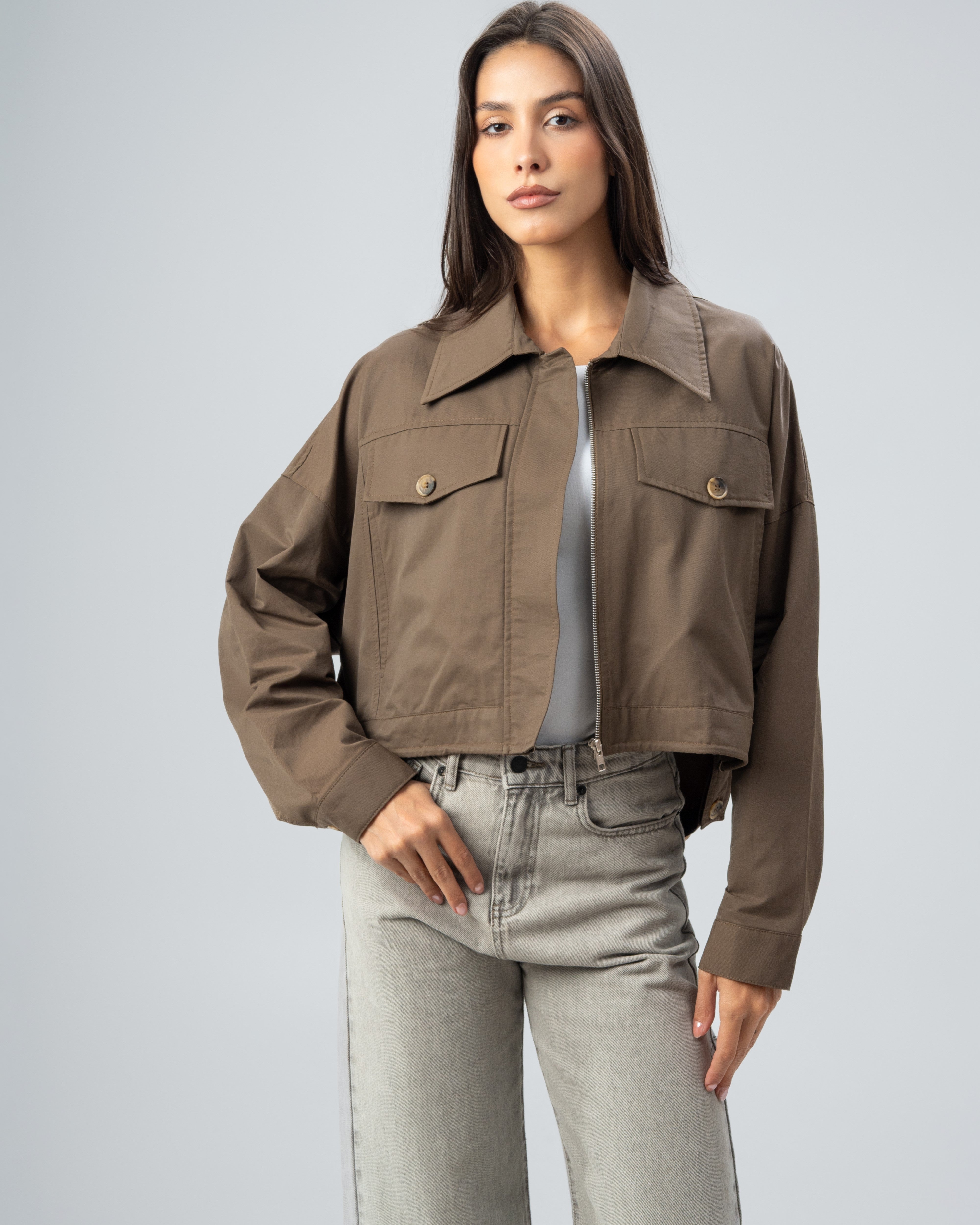 Gabardine Jacket - With Chest Pockets