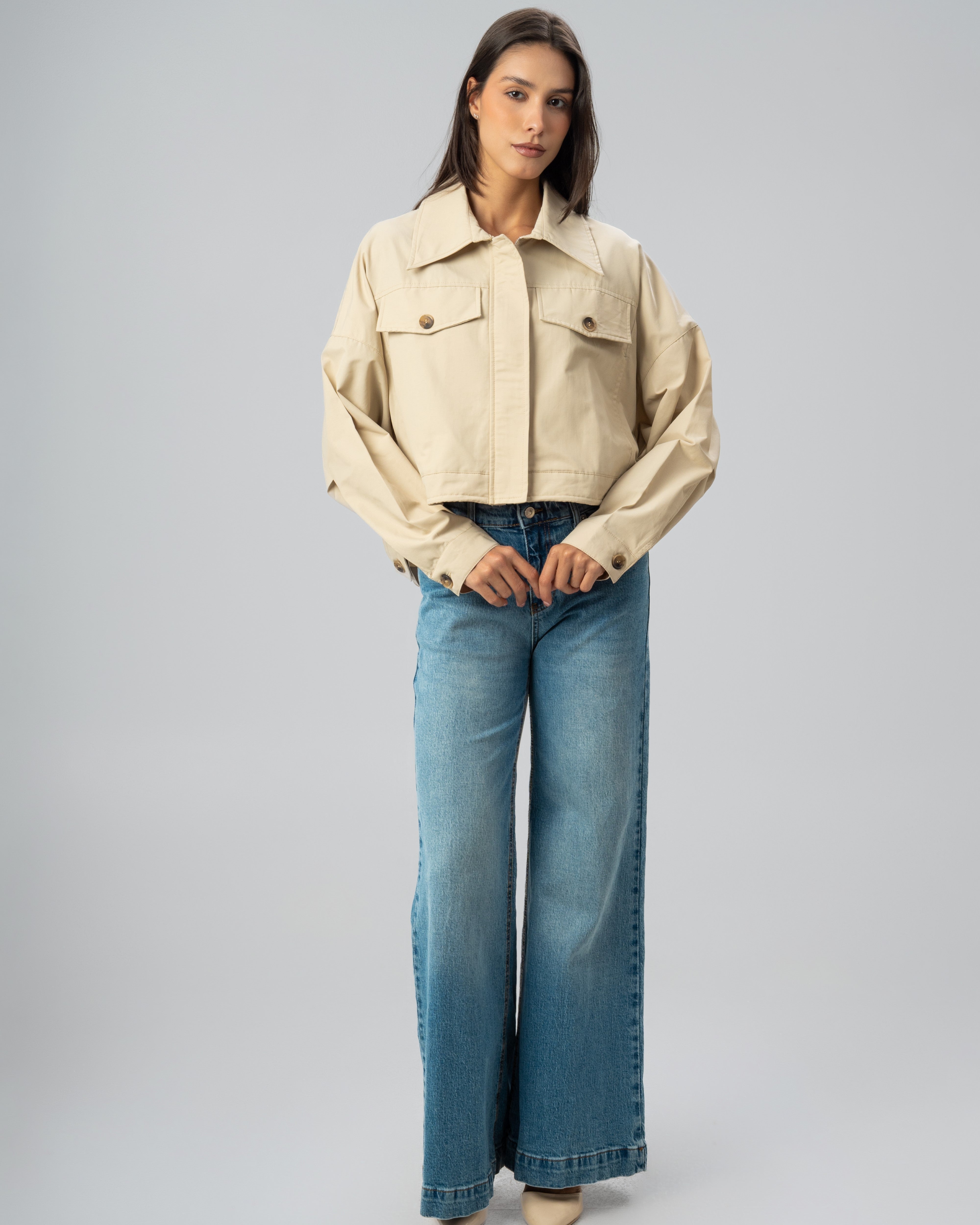 Gabardine Jacket - With Chest Pockets
