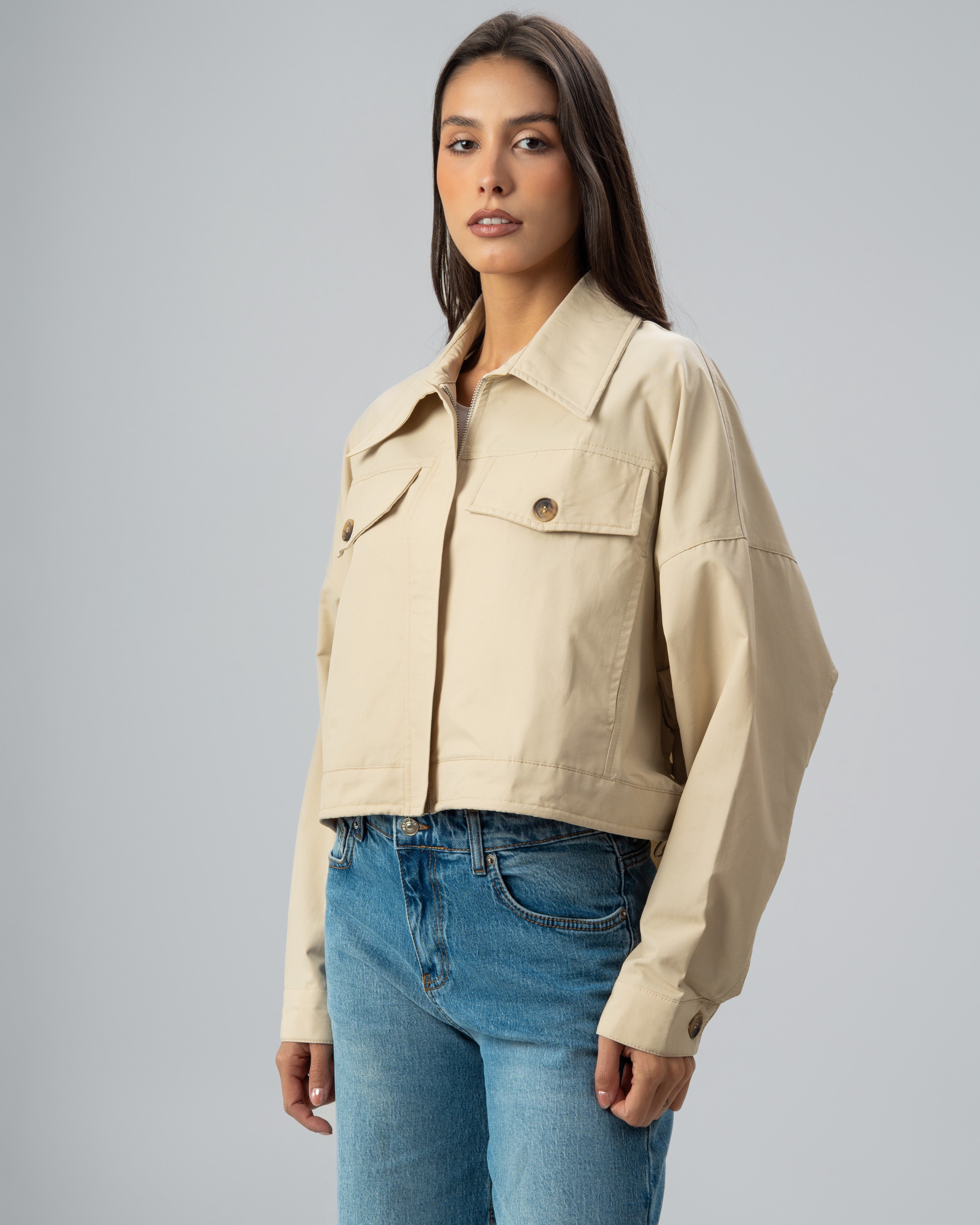 Gabardine Jacket - With Chest Pockets