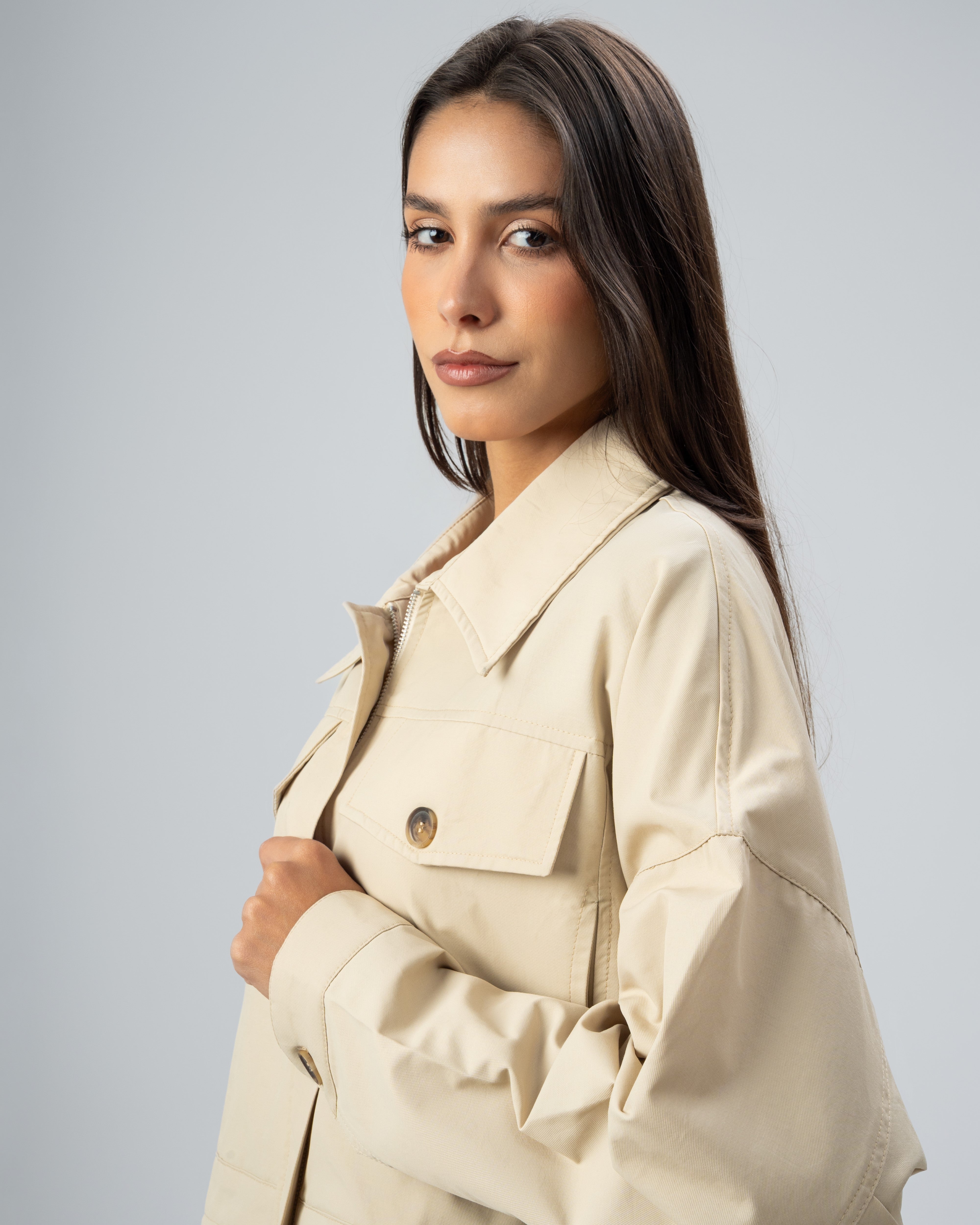 Gabardine Jacket - With Chest Pockets