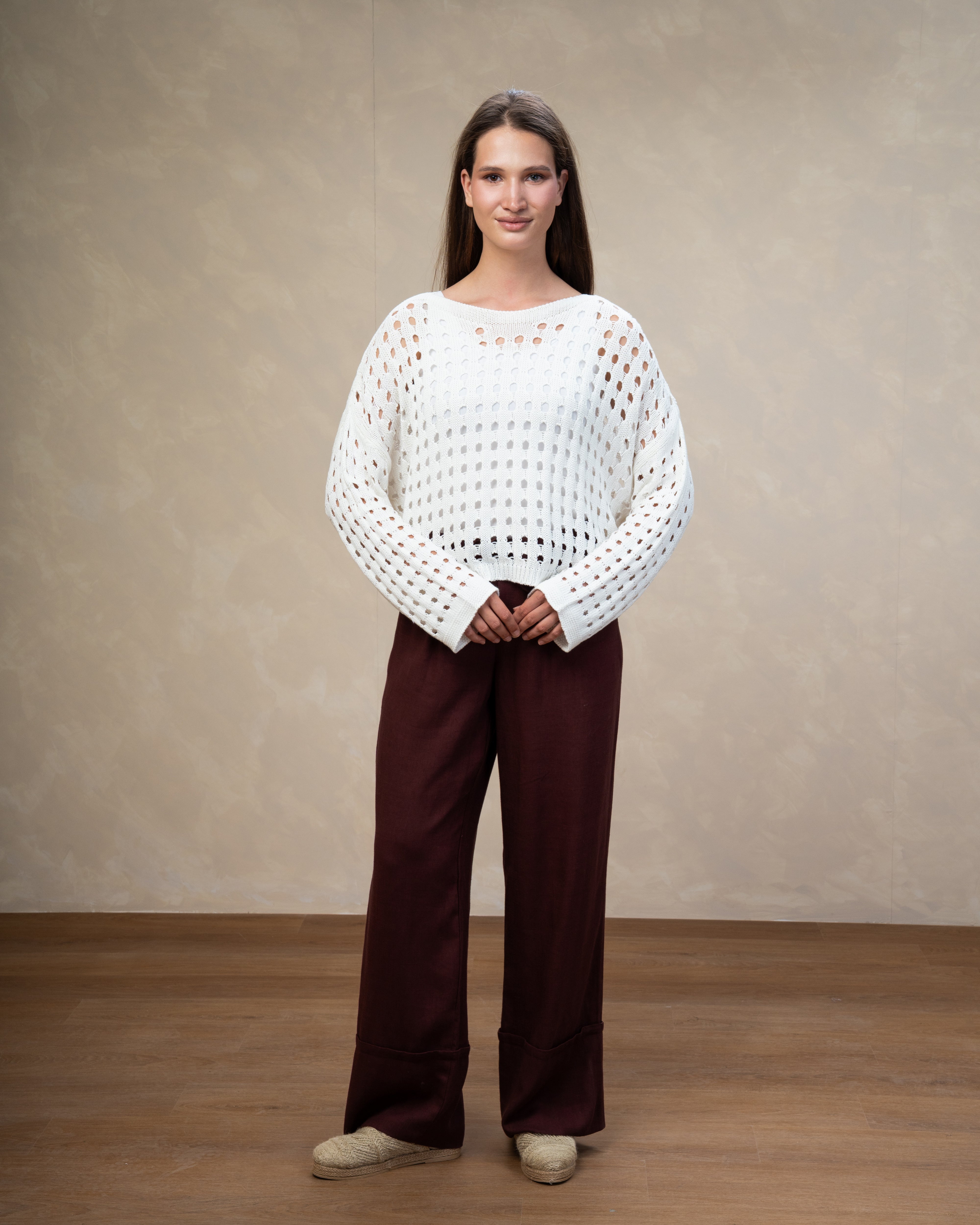 Short Knitwear Body With Cube Pattern