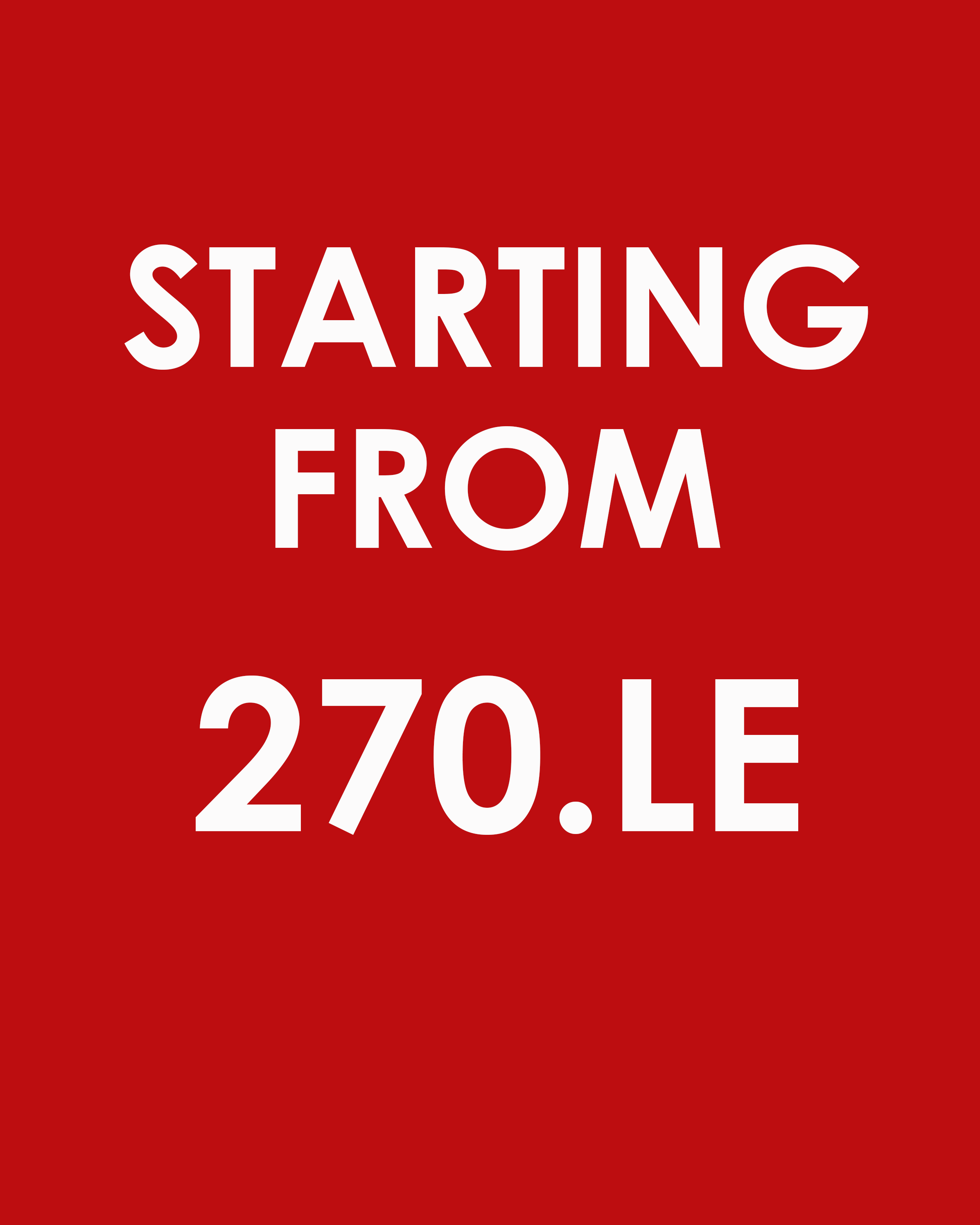Starting from 270 LE