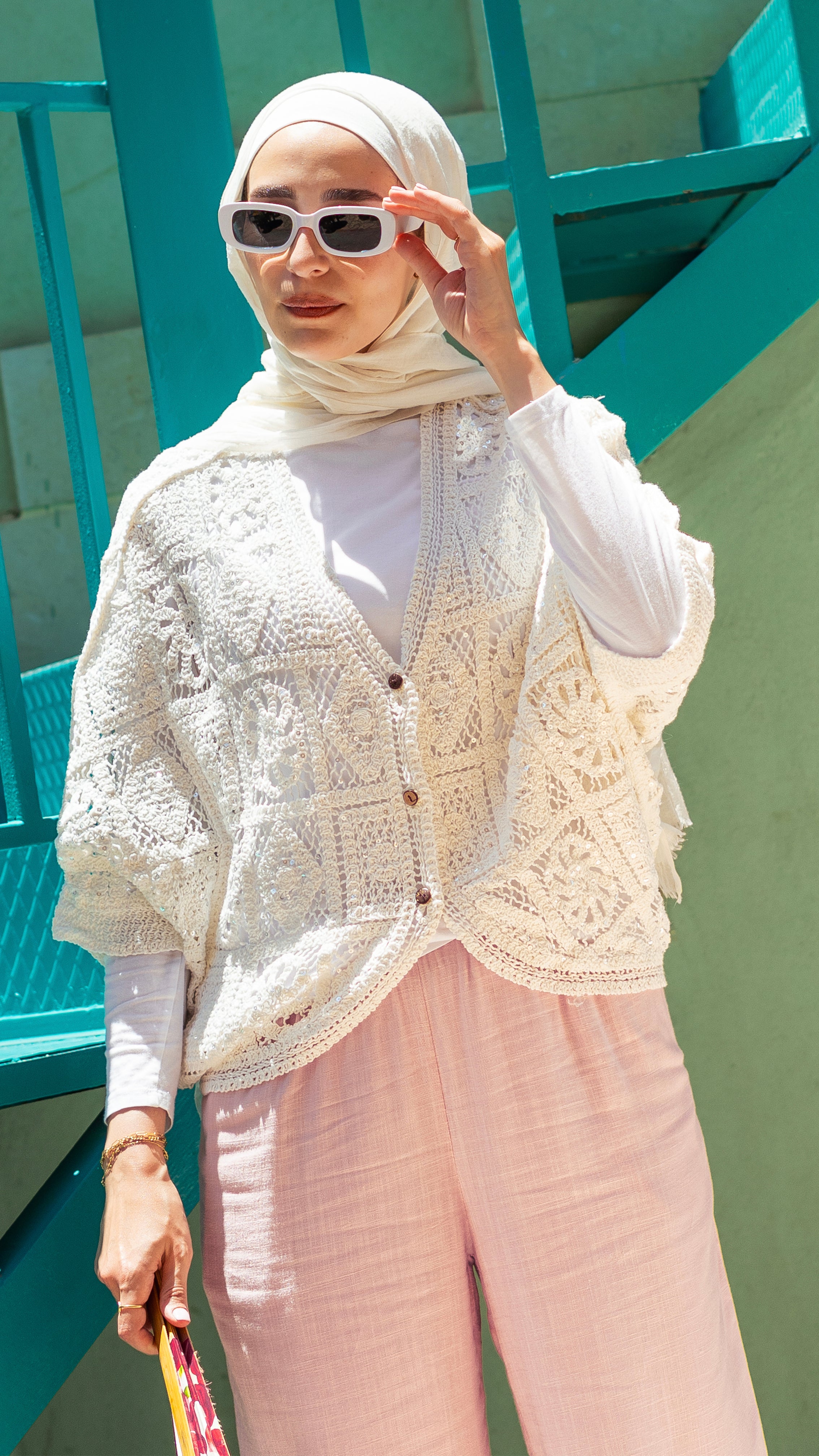 Knitted bodysuit with belt - center button placket with sleeves
